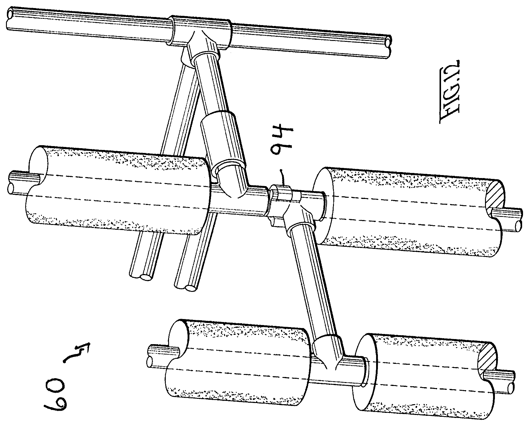 Patent US12403969 Figure 11 – Frame rack for hanging bicycle storage and stretcher-manner of loading/unloading and bicycle ferrying in vehicles, especially through upward swinging rear doors