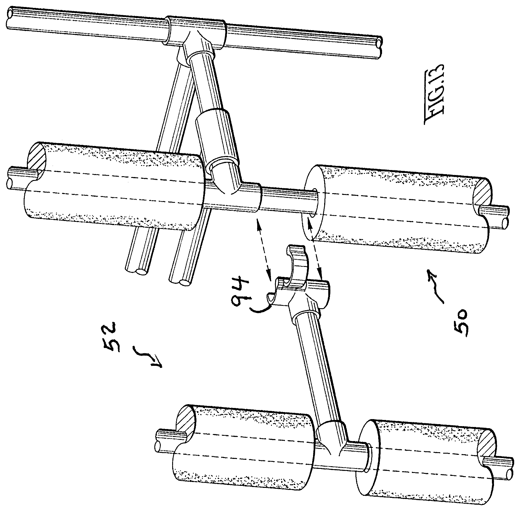 Patent US12403969 Figure 12 – Frame rack for hanging bicycle storage and stretcher-manner of loading/unloading and bicycle ferrying in vehicles, especially through upward swinging rear doors