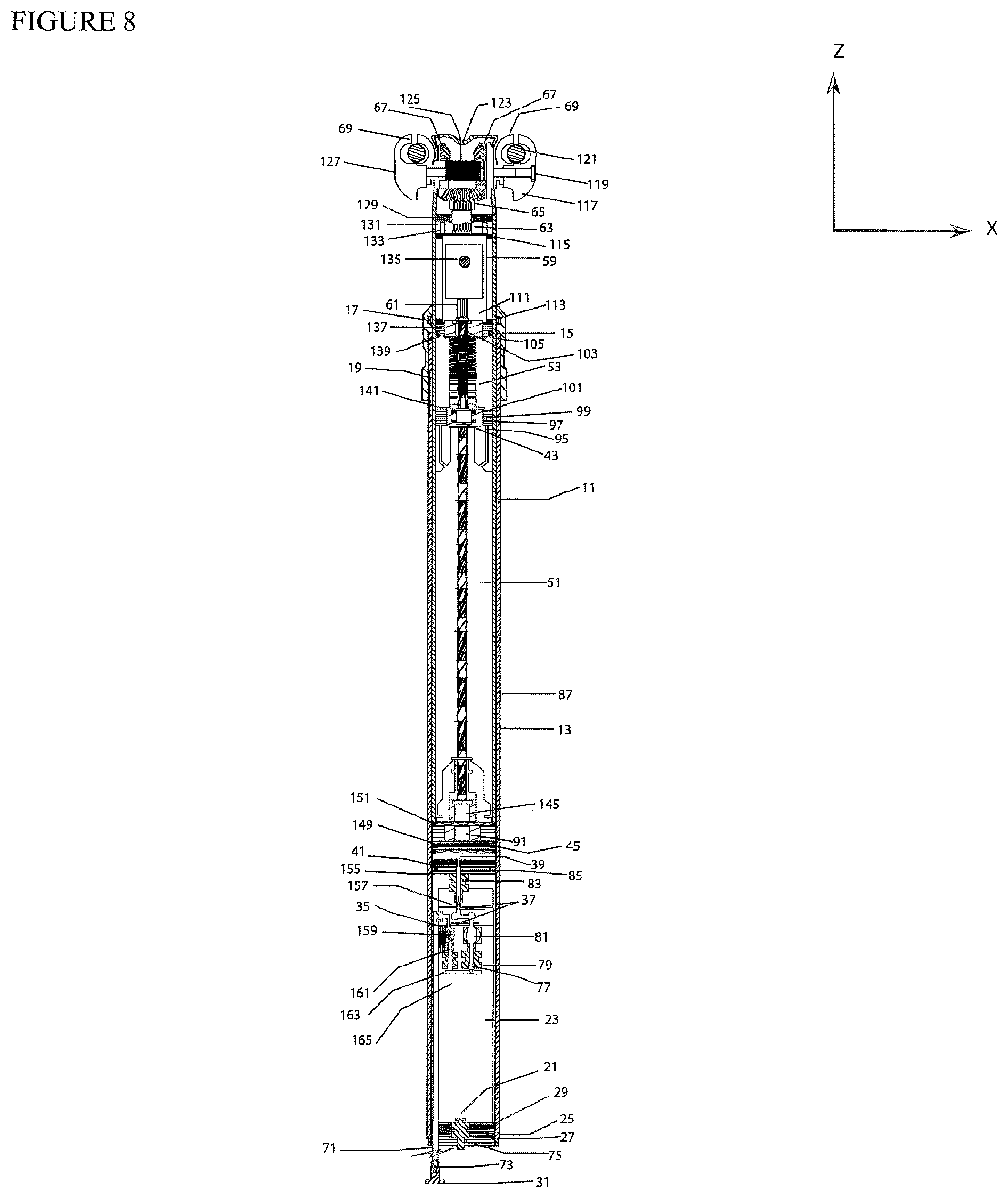 Patent US12403970 Figure 8 – Device for adjusting a seat position of a bicycle seat