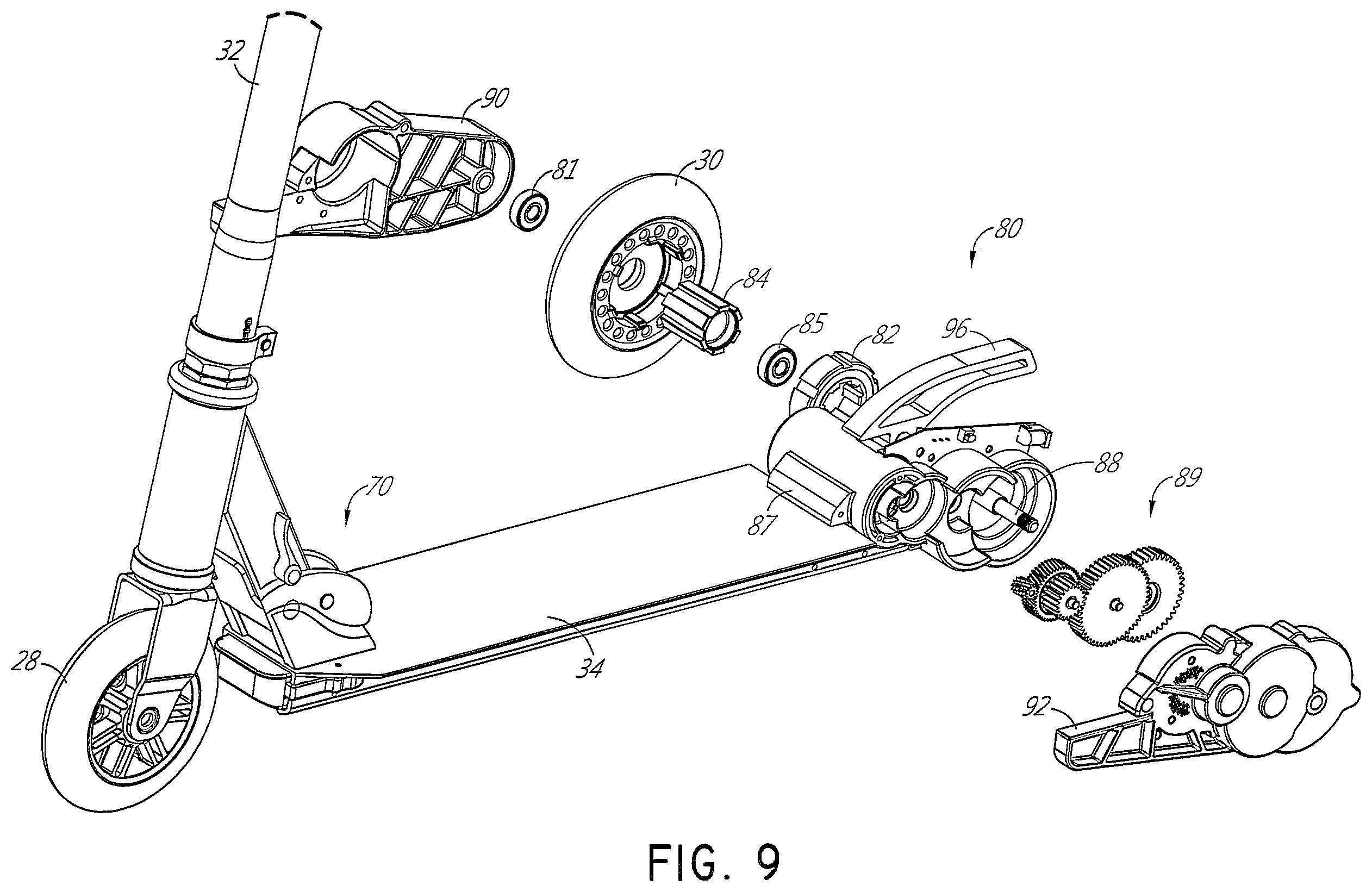 Patent US12403974 Figure 7 – Electric scooter