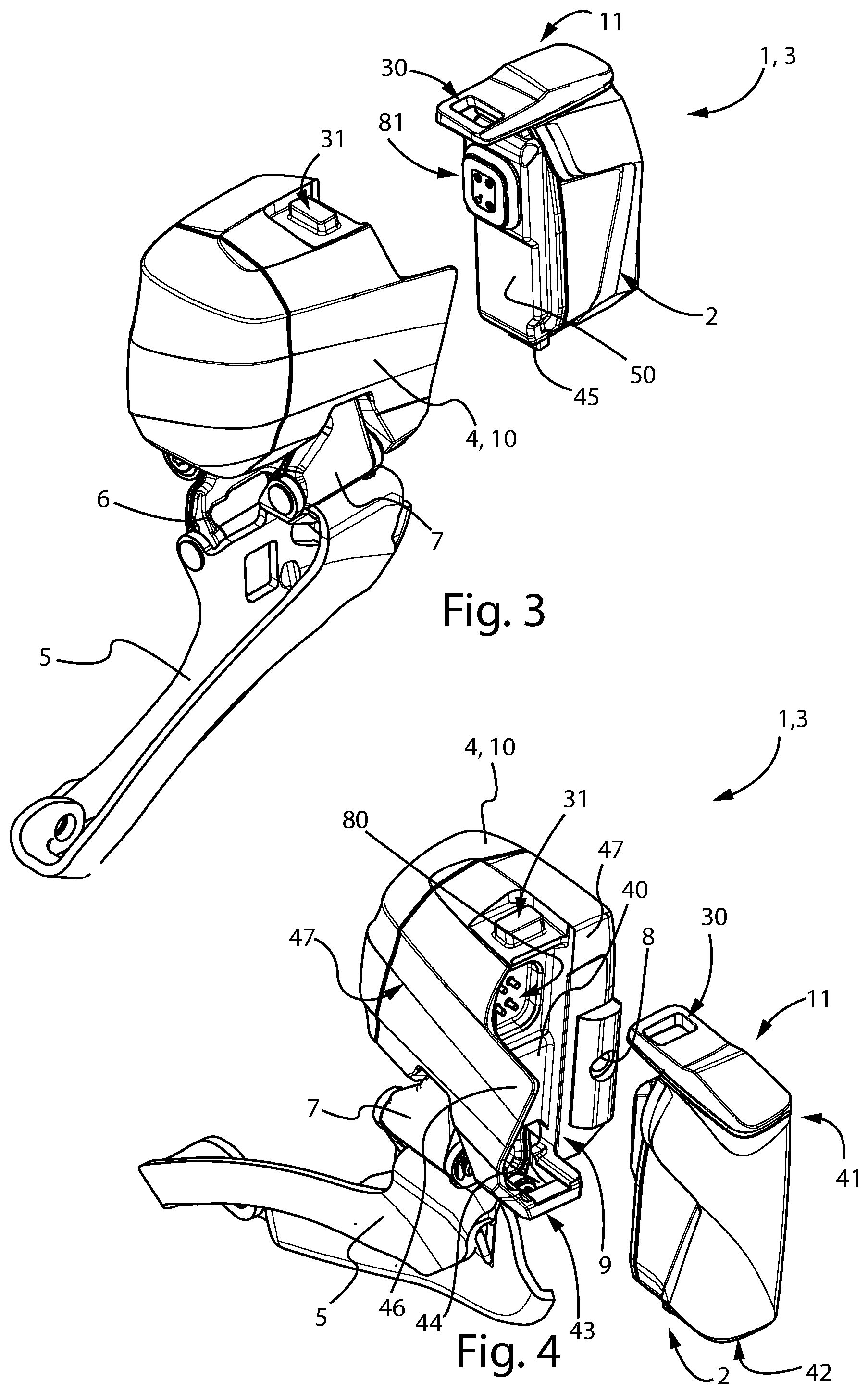 Patent US12403975 Figure 2 – Bicycle equipment provided with an electric power supply unit