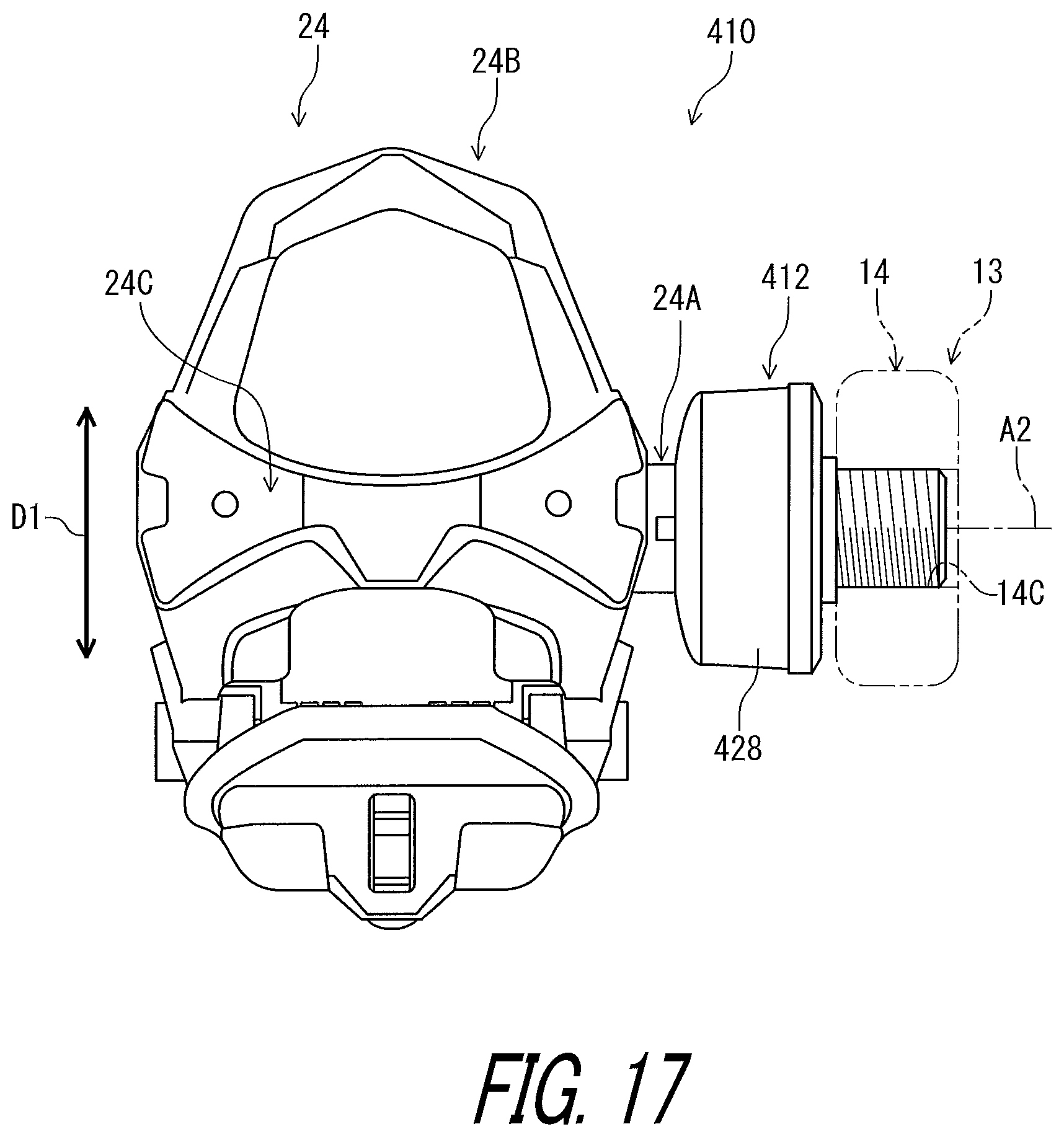 Patent US12403976 Figure 17 – Electrical device and rotational device for human-powered vehicle