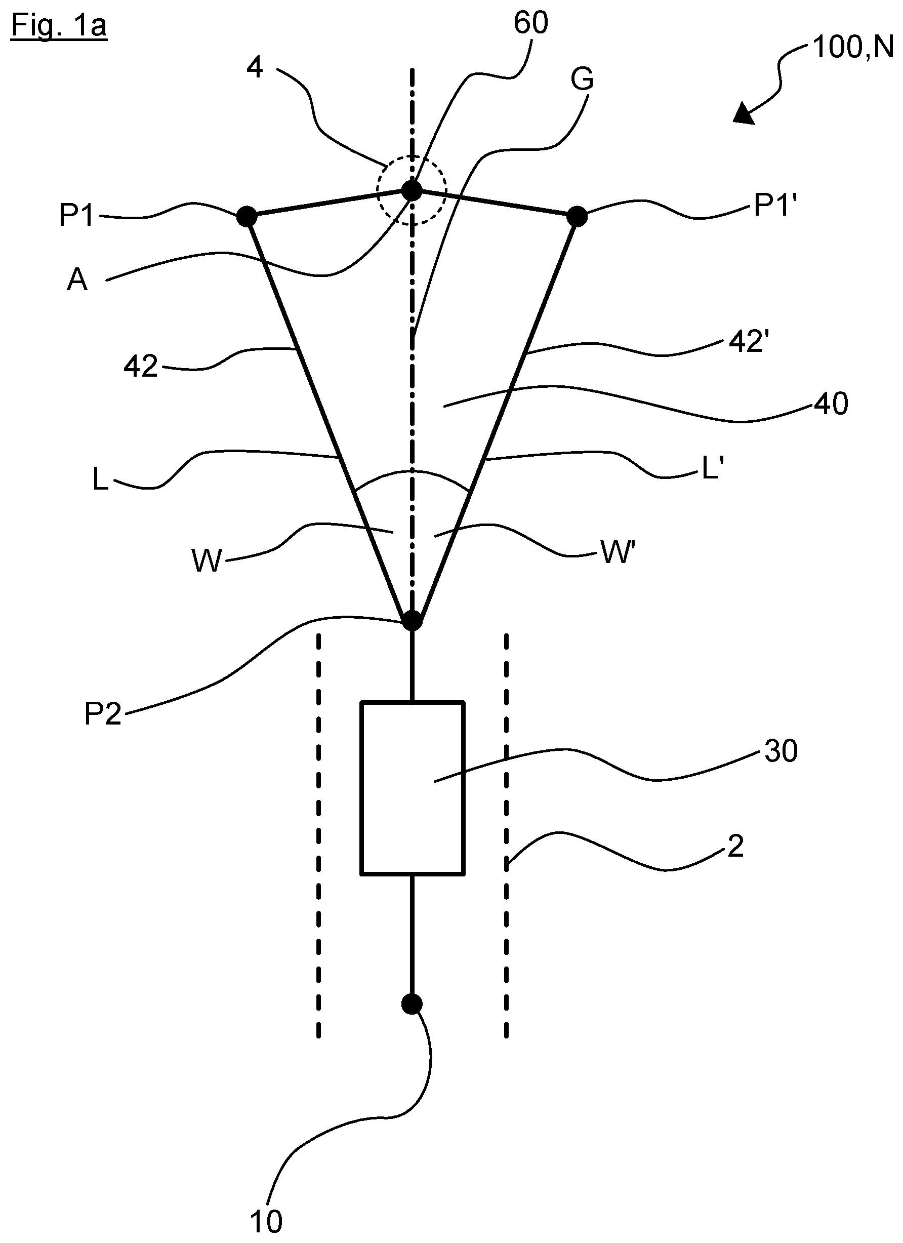 Patent US12403977 Figure 1 – Apparatus for providing a restoring moment for a two-wheeler steering mechanism