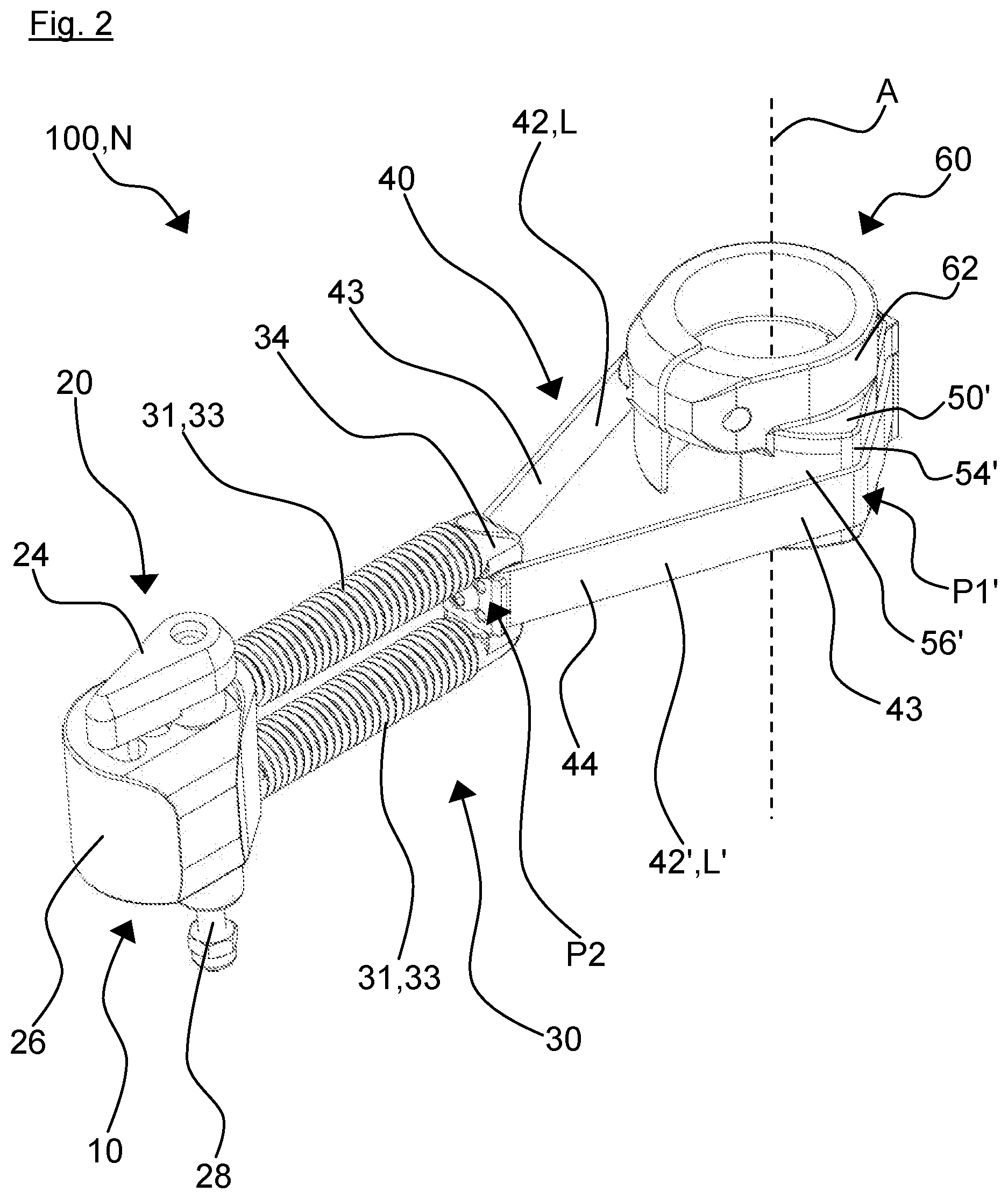 Patent US12403977 Figure 3 – Apparatus for providing a restoring moment for a two-wheeler steering mechanism