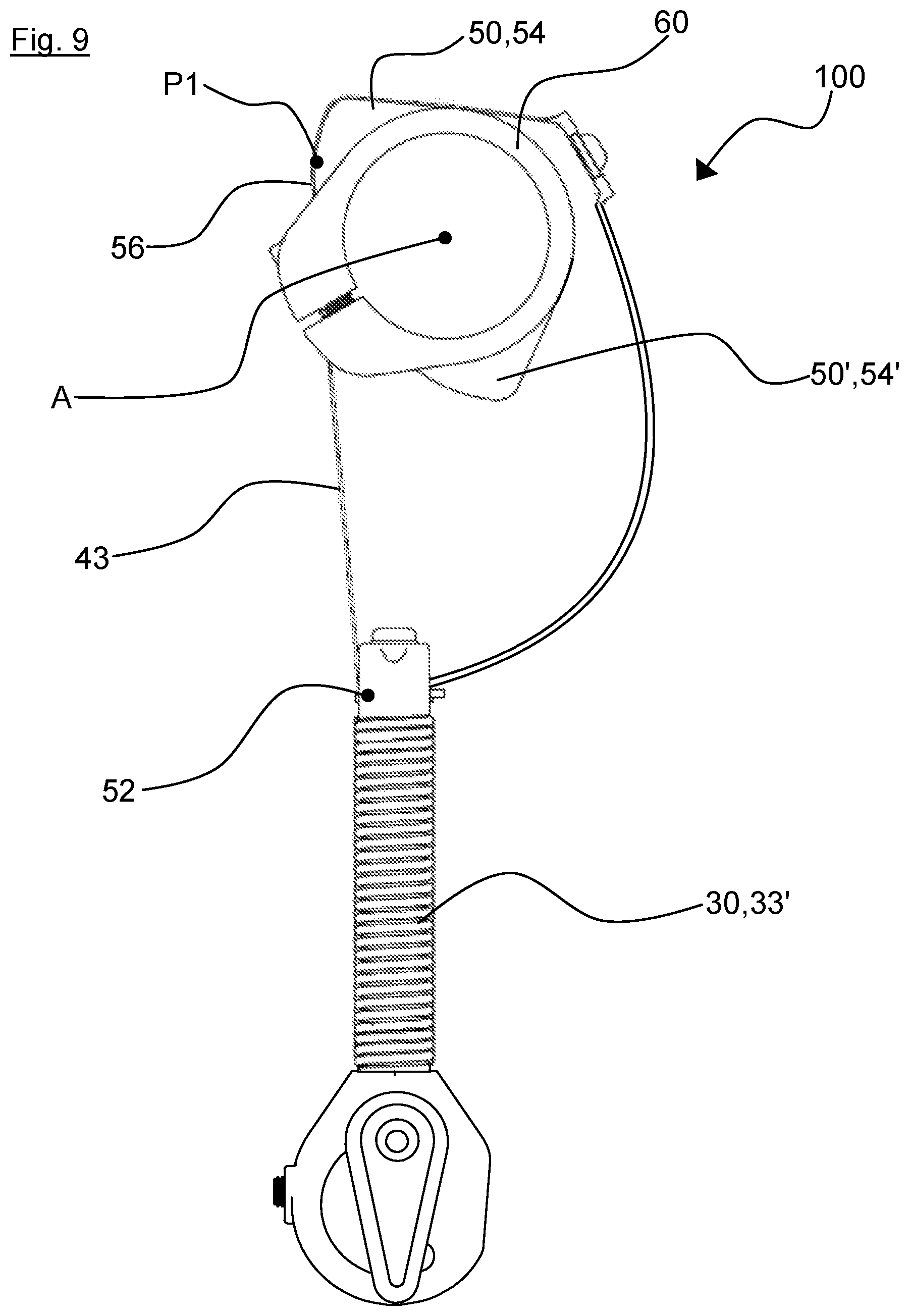 Patent US12403977 Figure 10 – Apparatus for providing a restoring moment for a two-wheeler steering mechanism