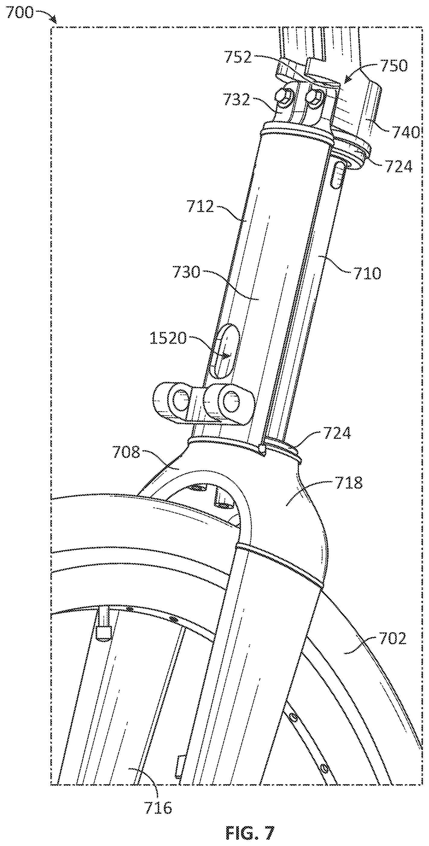 Patent US12403978 Figure 12 – Steering assembly for micromobility transit vehicles