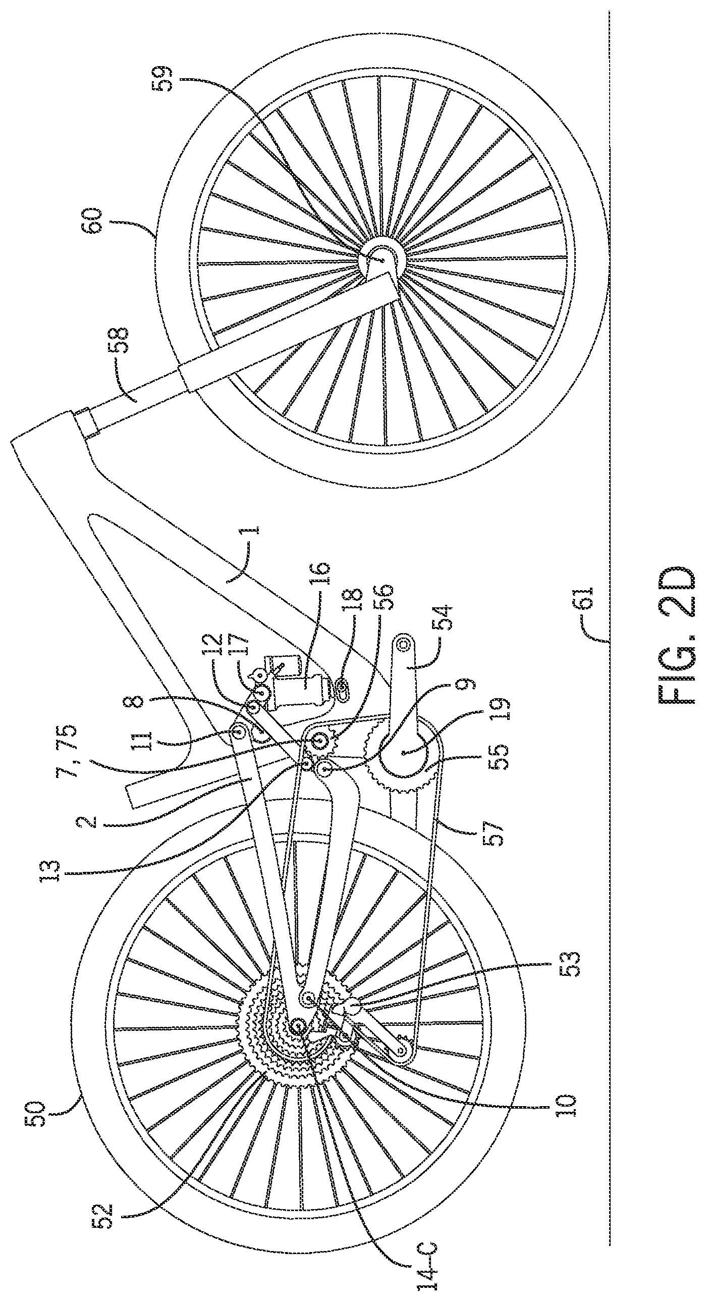 Patent US12403979 Figure 8 – 6-bar vehicle suspension linkage with drive train idler