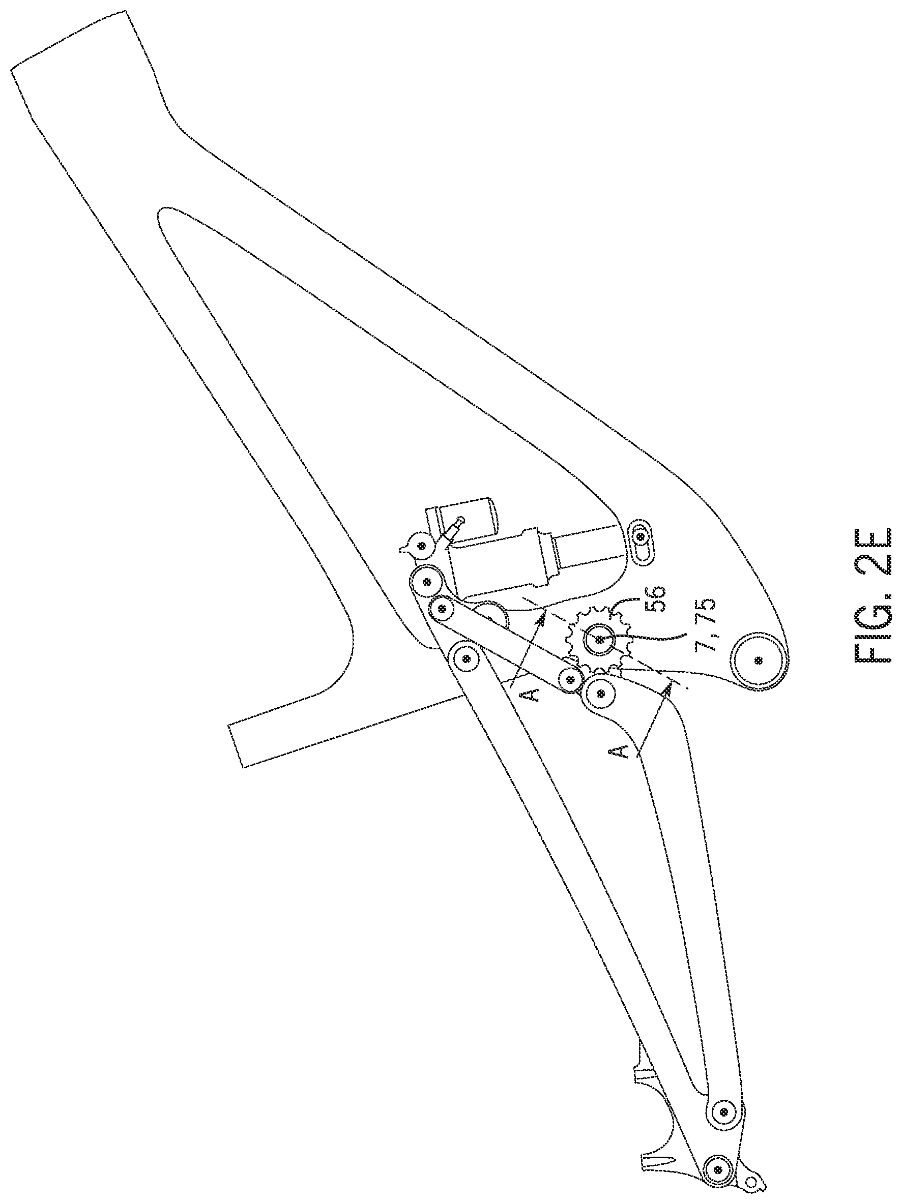 Patent US12403979 Figure 10 – 6-bar vehicle suspension linkage with drive train idler