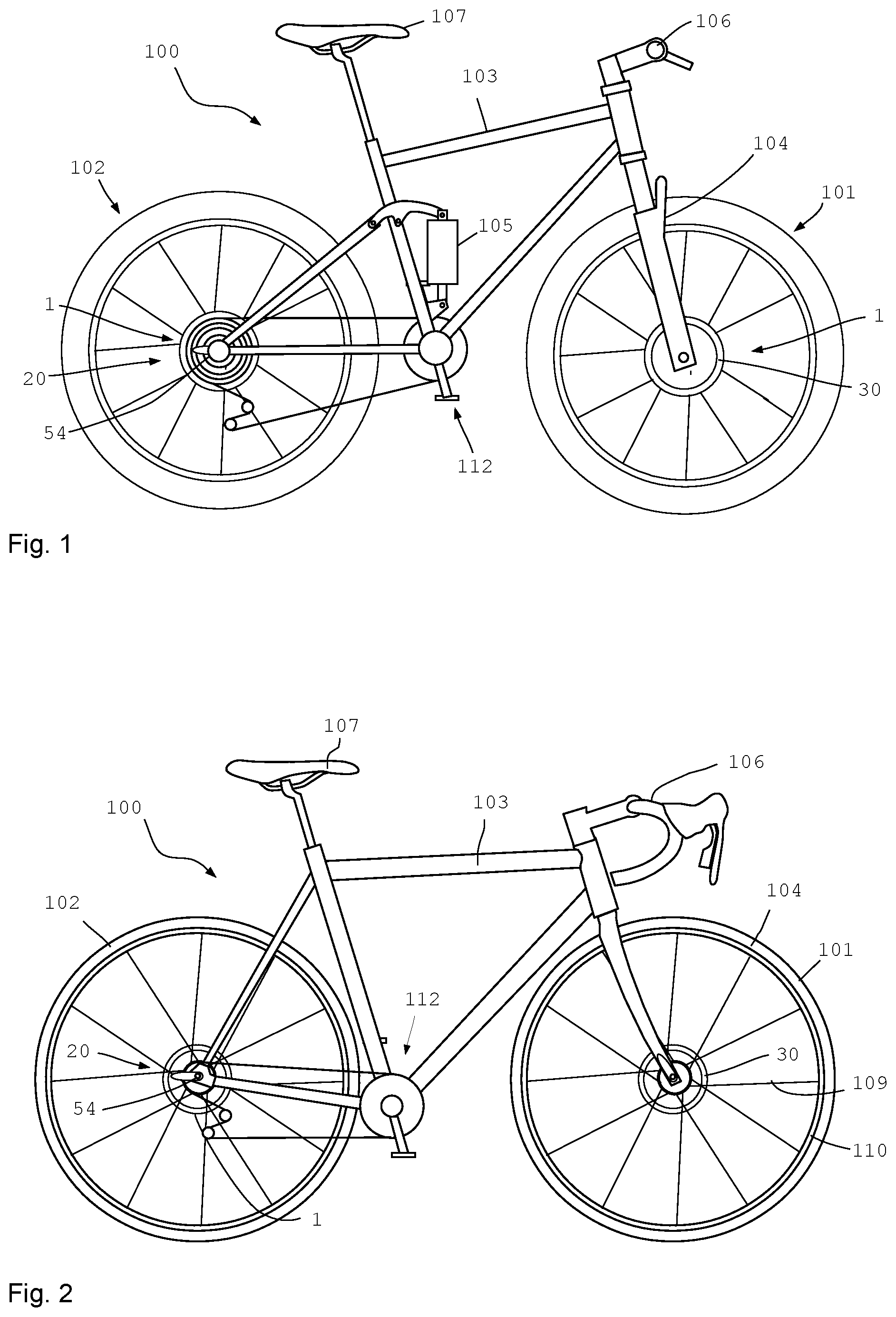 Patent US12403981 Figure 1 – Wheel component with a fixing ring for attaching a brake disk device to a bicycle hub
