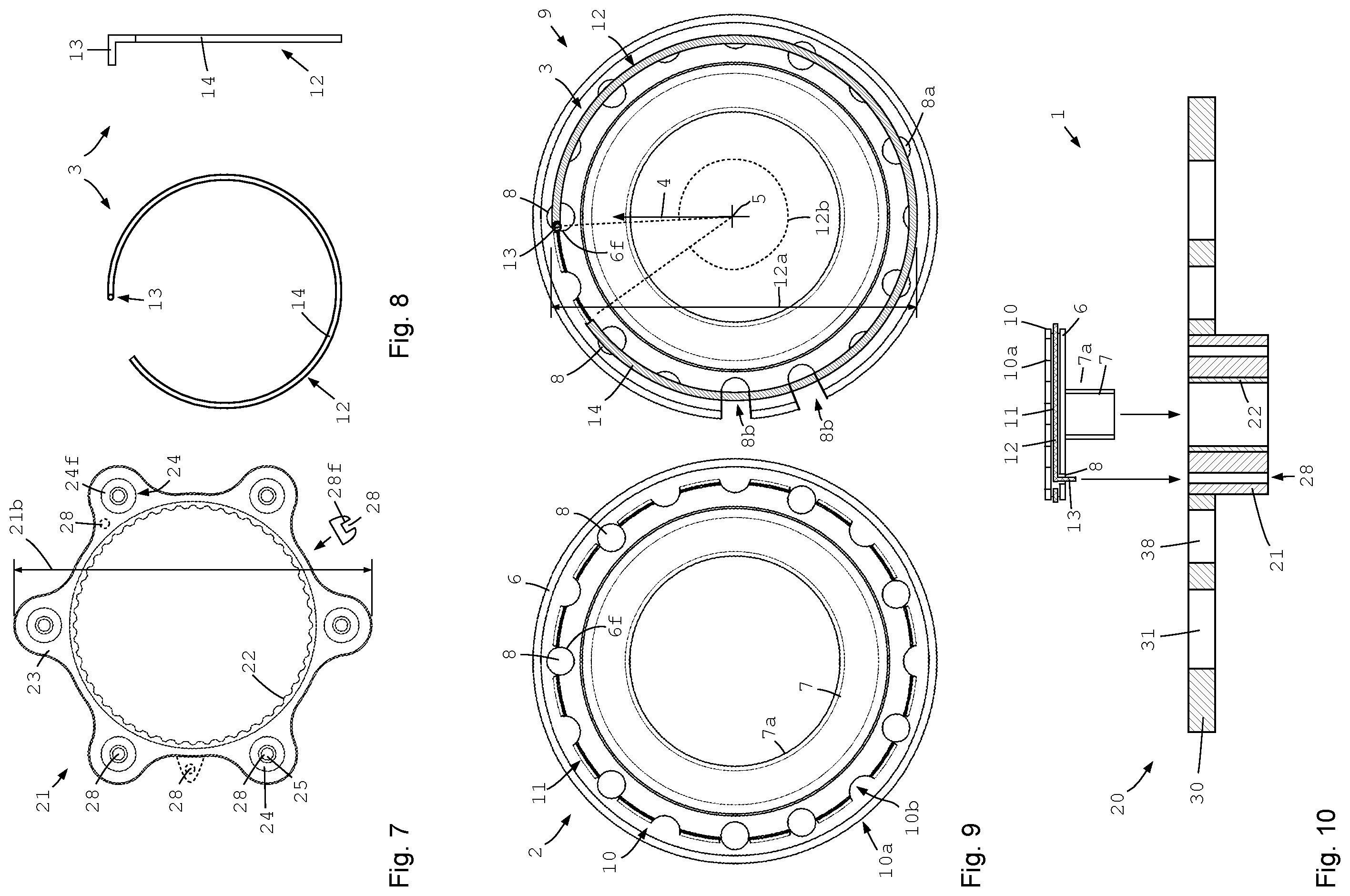 Patent US12403981 Figure 3 – Wheel component with a fixing ring for attaching a brake disk device to a bicycle hub