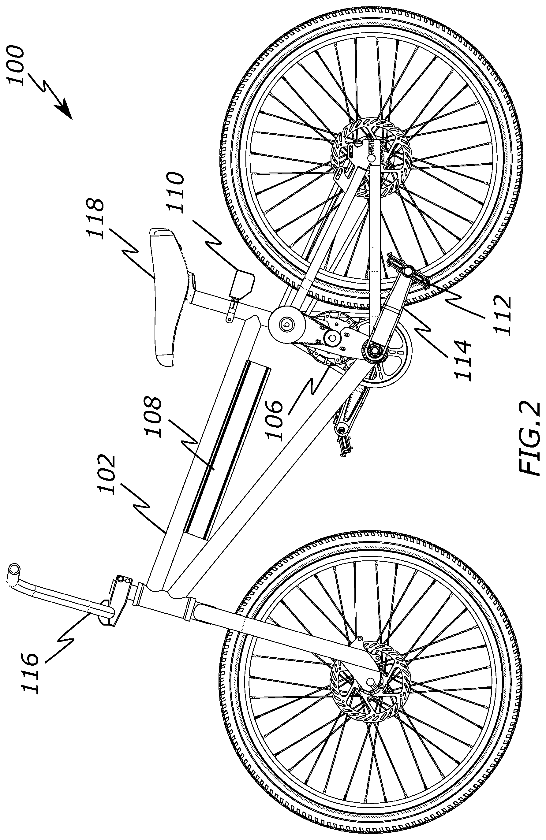 Patent US12403983 Figure 2 – High-drive electric bicycle