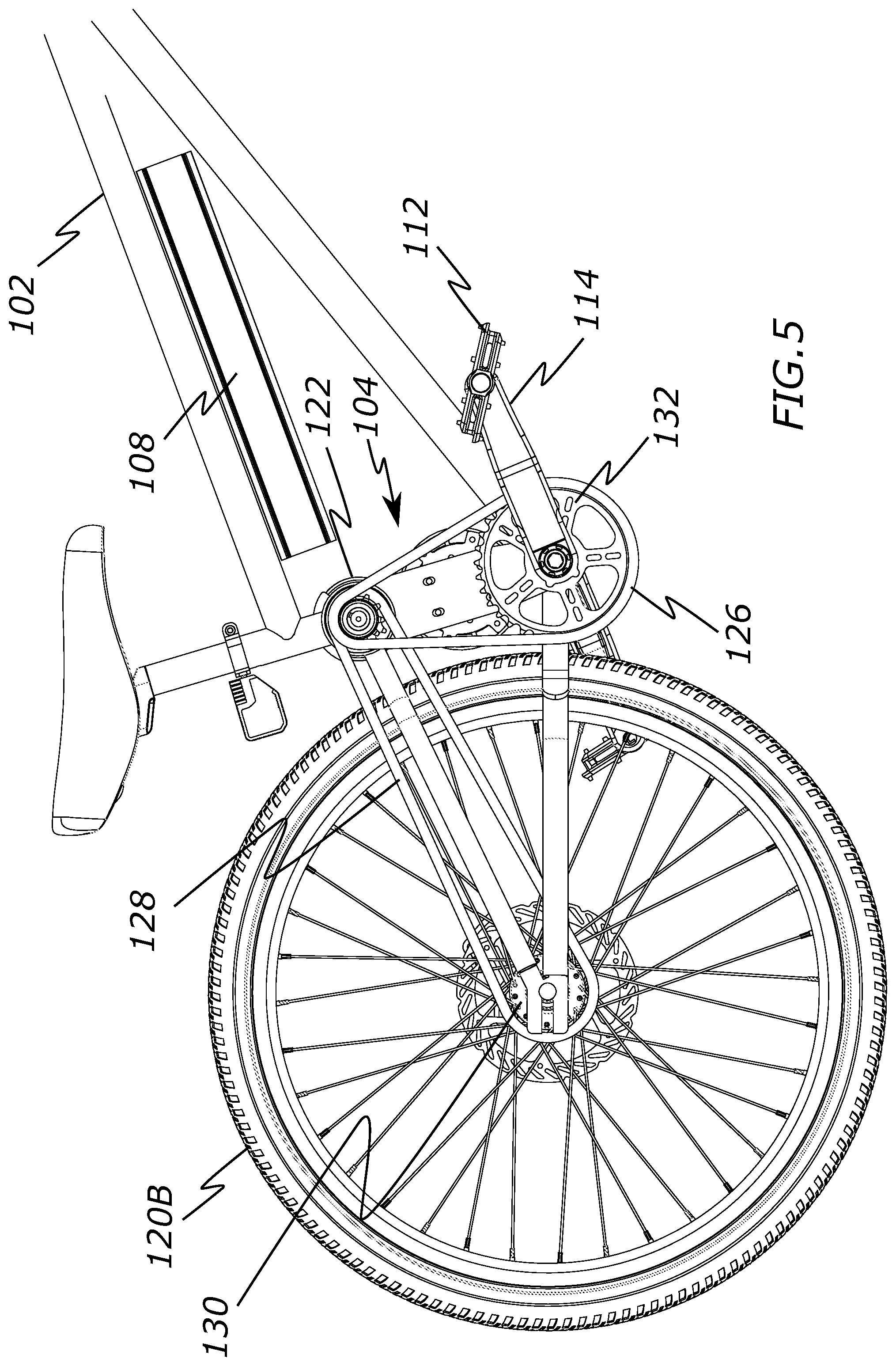 Patent US12403983 Figure 5 – High-drive electric bicycle