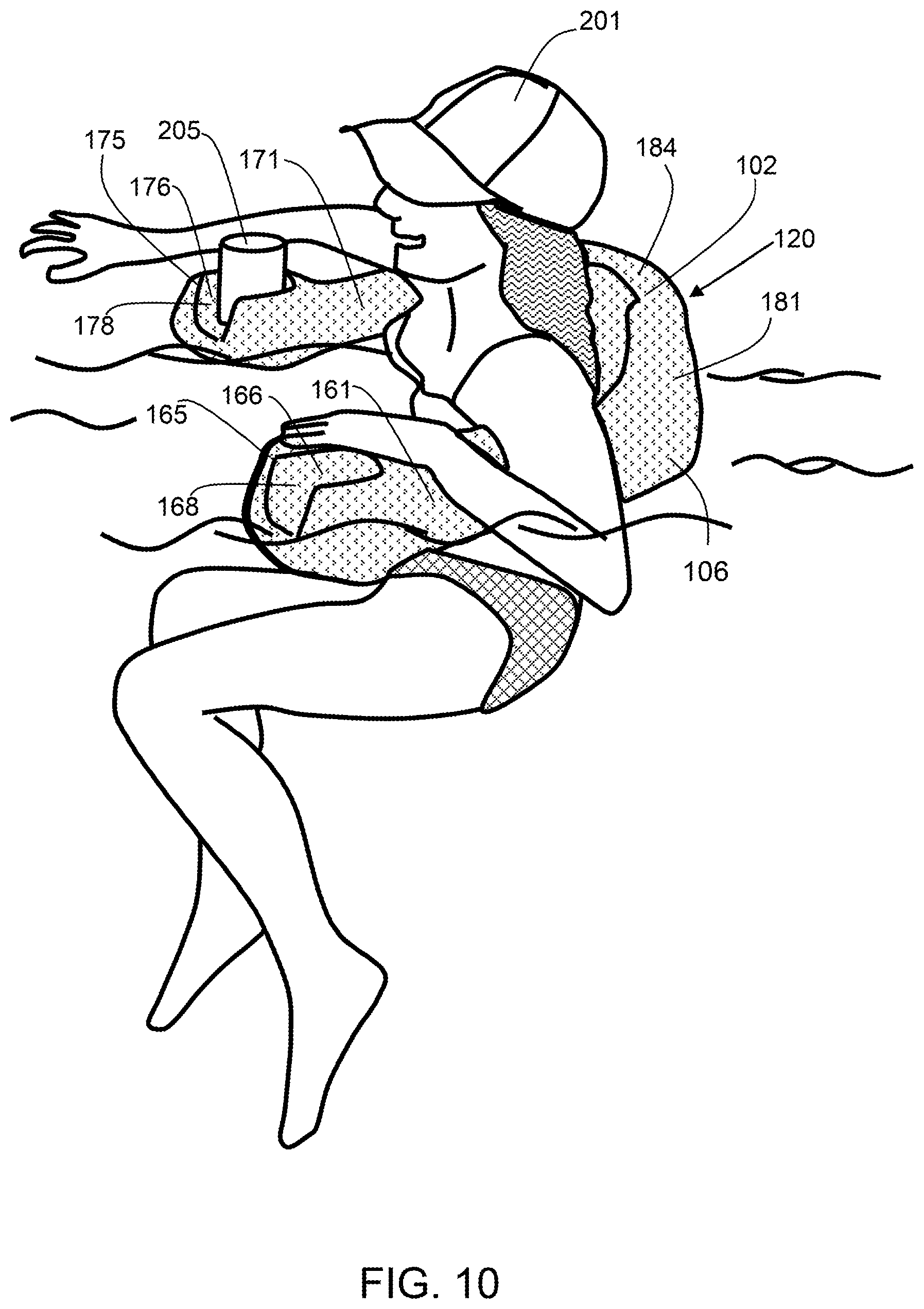 Patent US12403989 Figure 8 – Personal floatation device