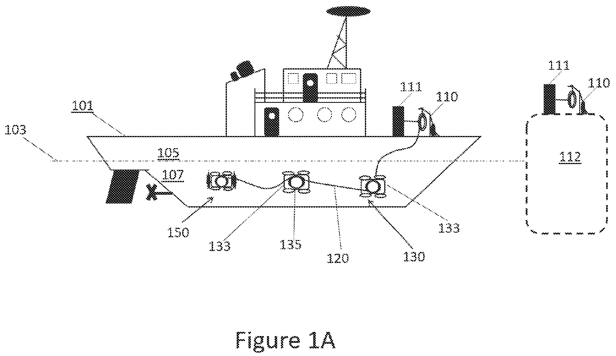 Patent US12403992 Figure 1 – Method for maintaining the outer surface of a hull utilizing an in-line multi-node tether management arrangement
