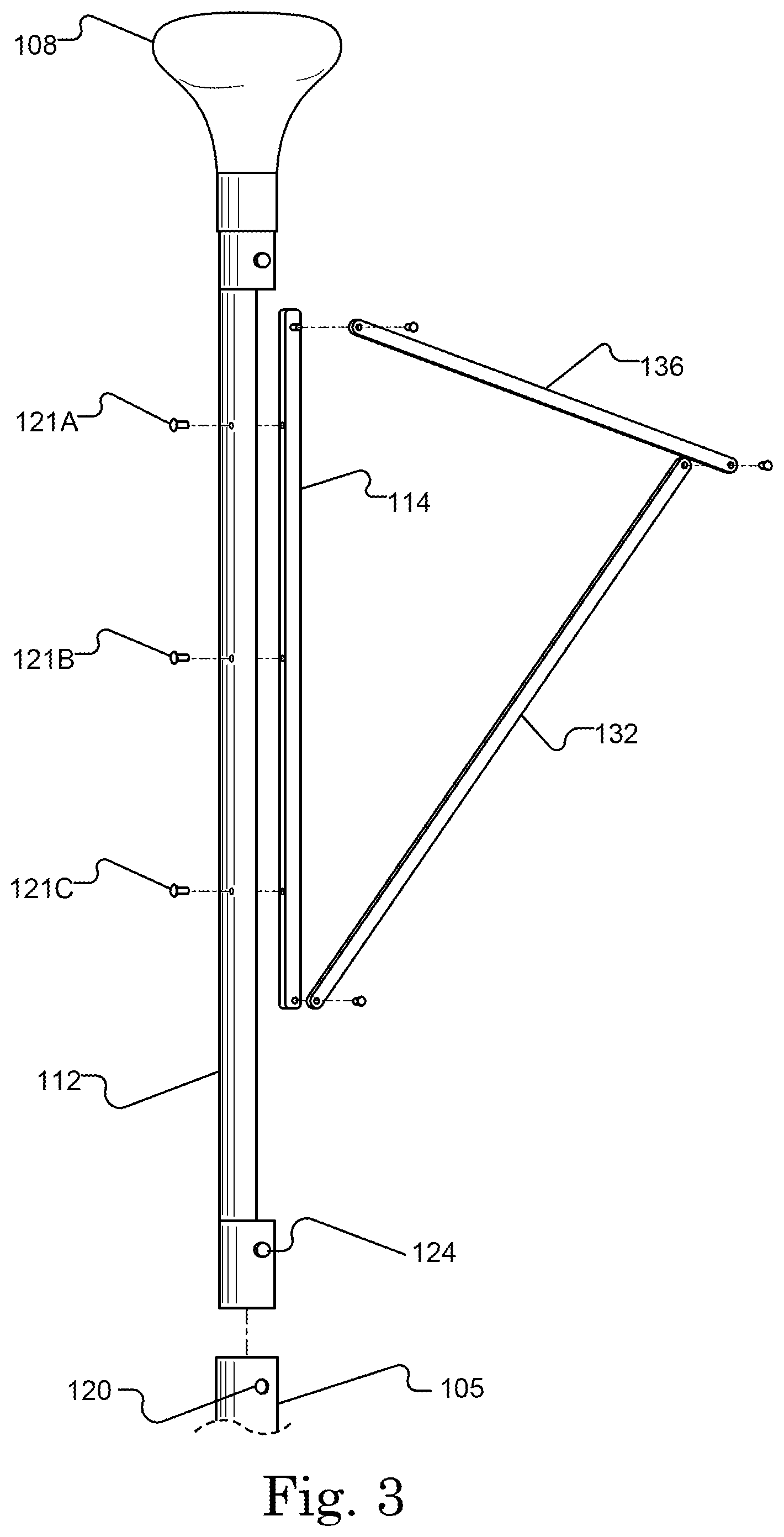 Patent US12403993 Figure 5 – Paddle with extendable second blade