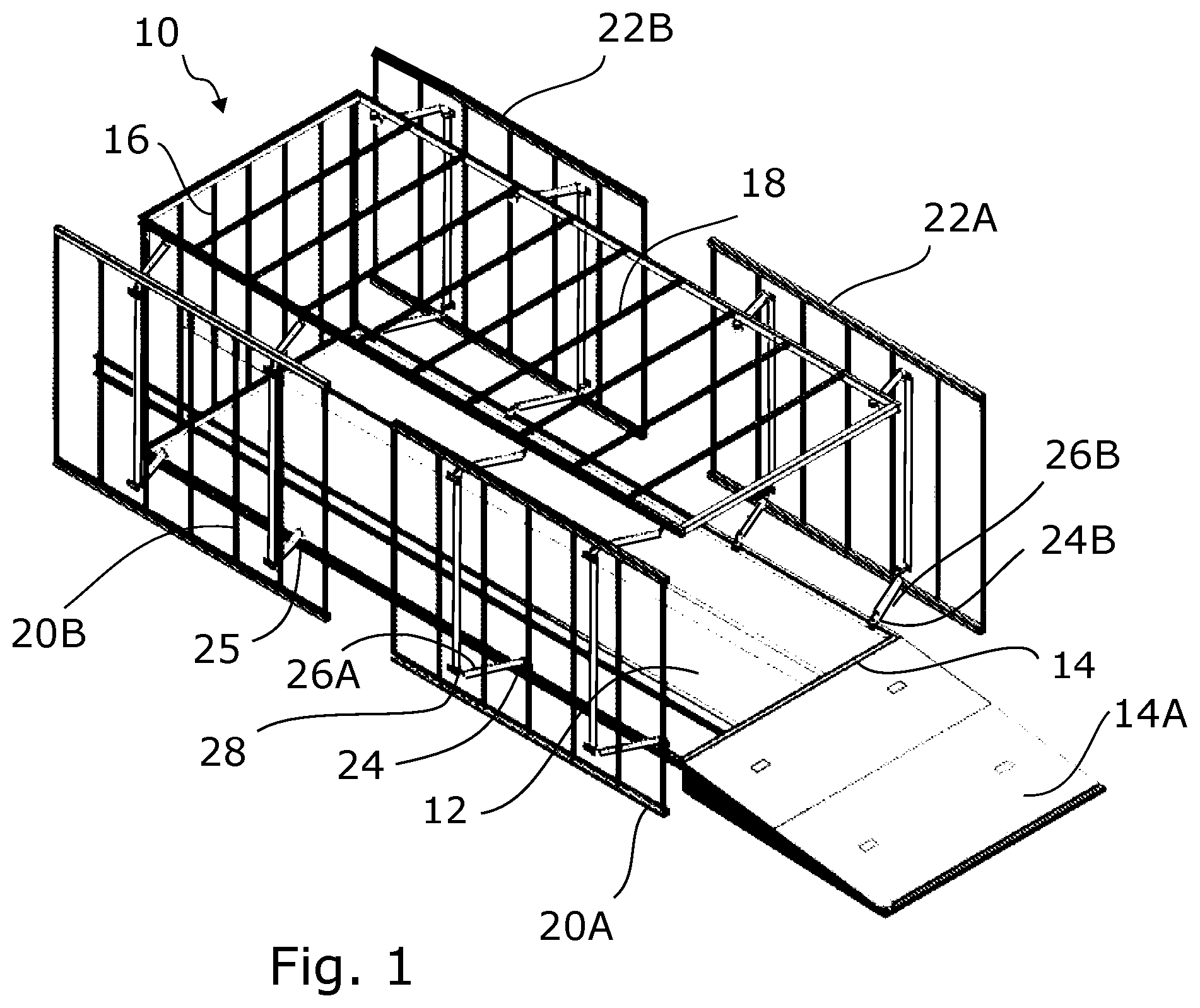 Patent US12410002 Figure 1 – Expandable vehicle container