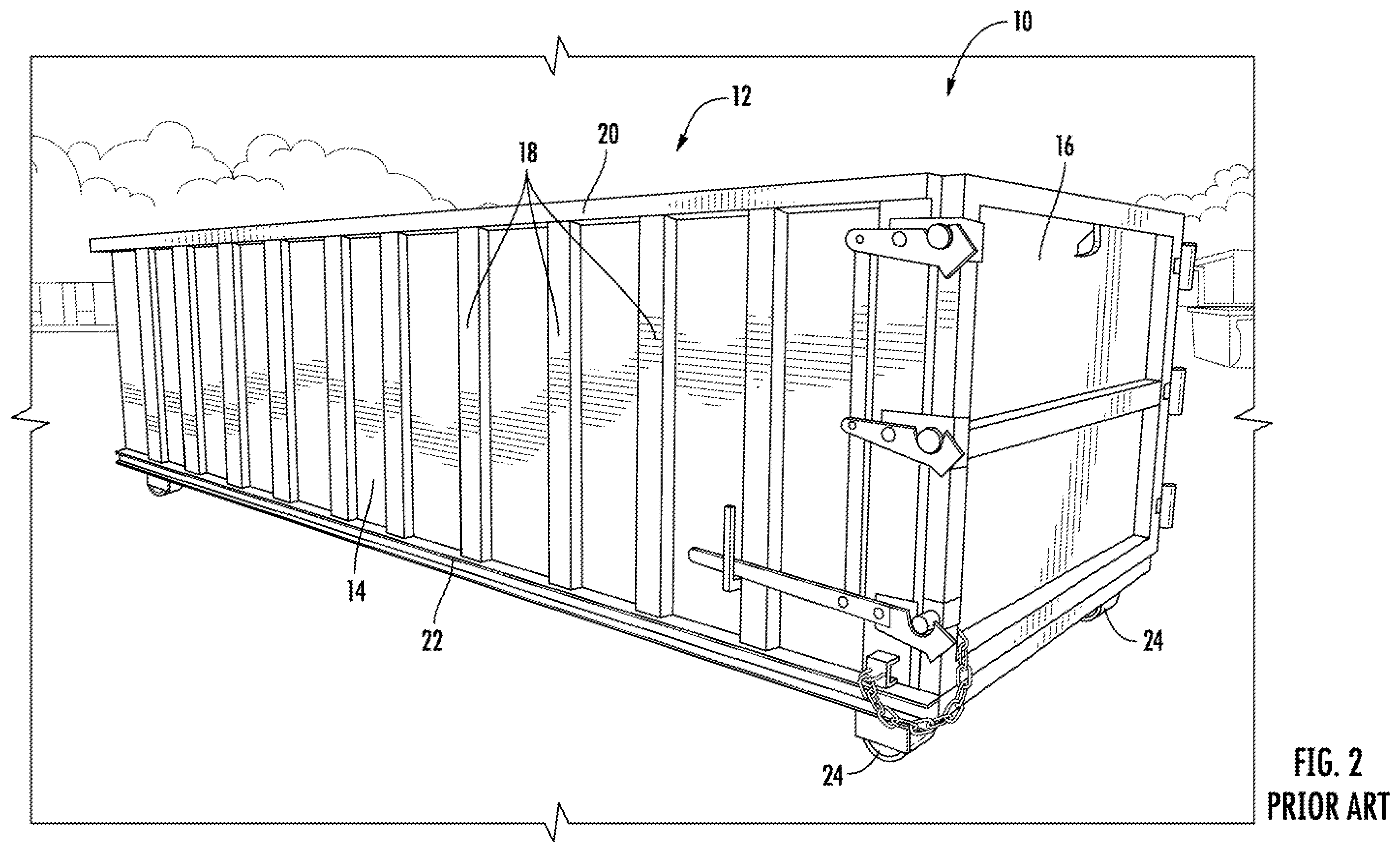 Patent US12410003 Figure 2 – Refuse container having modular side walls