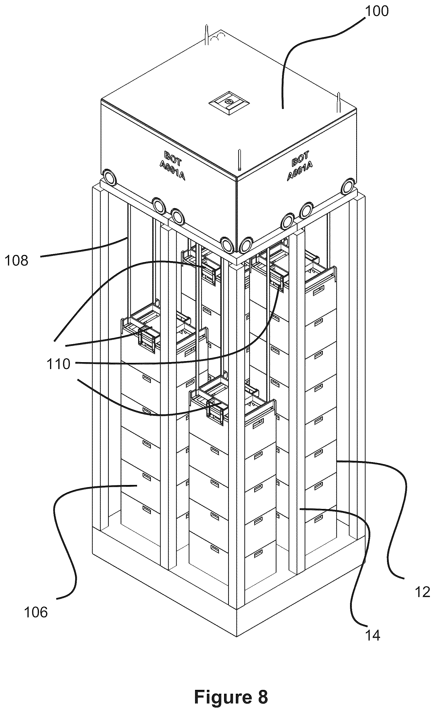 Patent US12410008 Figure 8 – Method and apparatus for retrieving units from a storage system