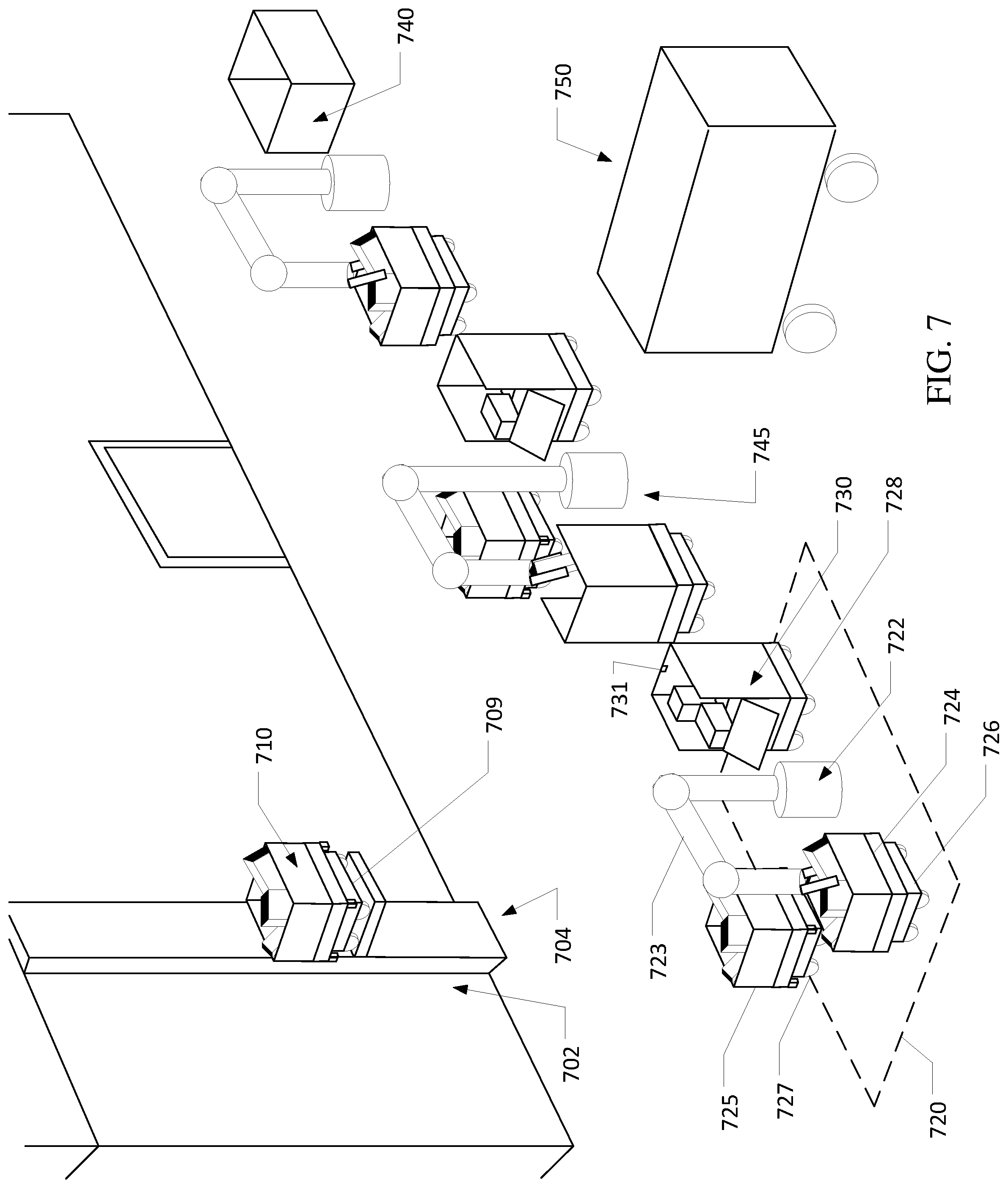 Patent US12410012 Figure 7 – Systems and methods for efficient package sorting for delivery