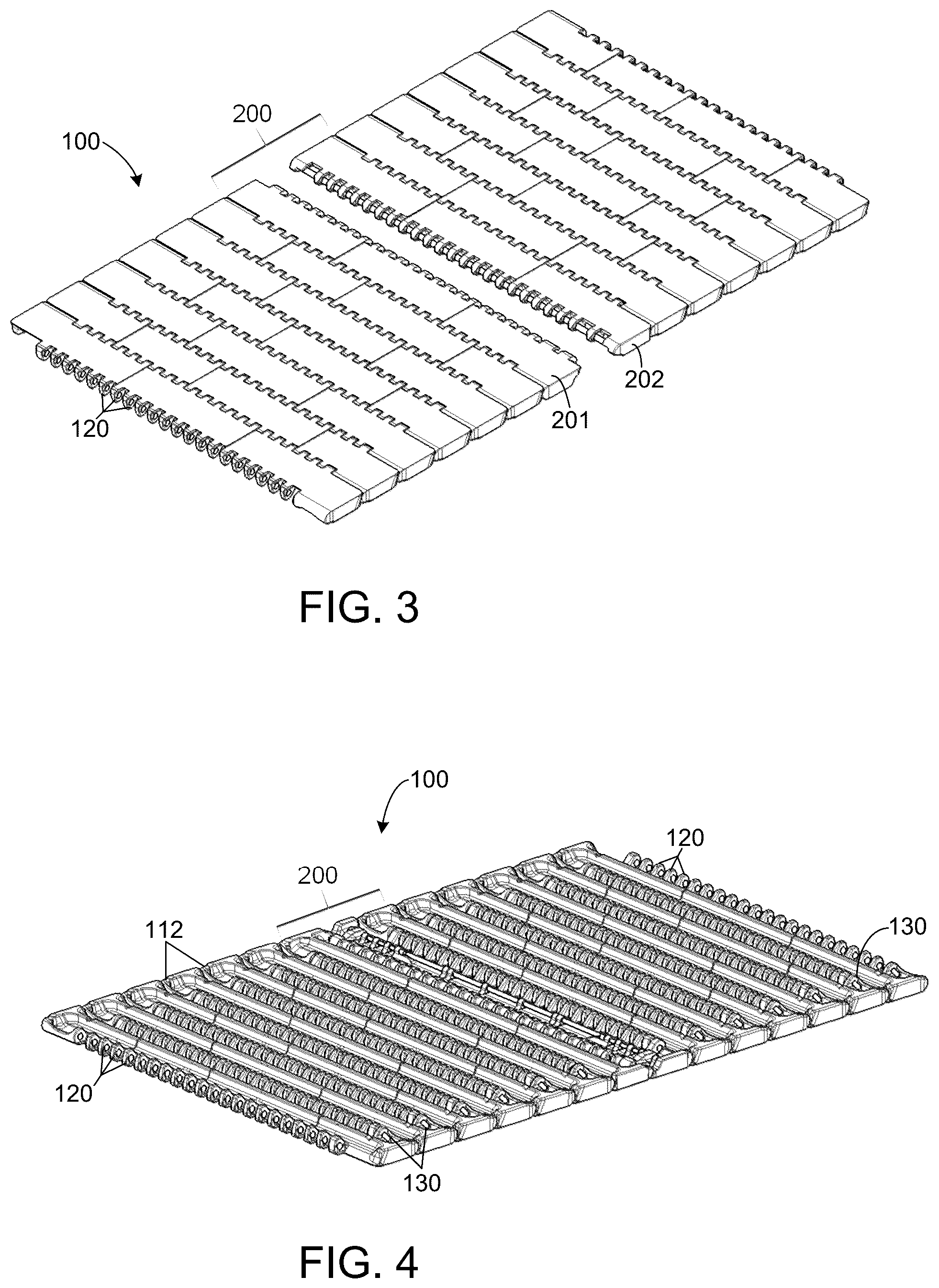 Patent US12410016 Figure 2 – Modular conveyor belt with dedicated access assembly