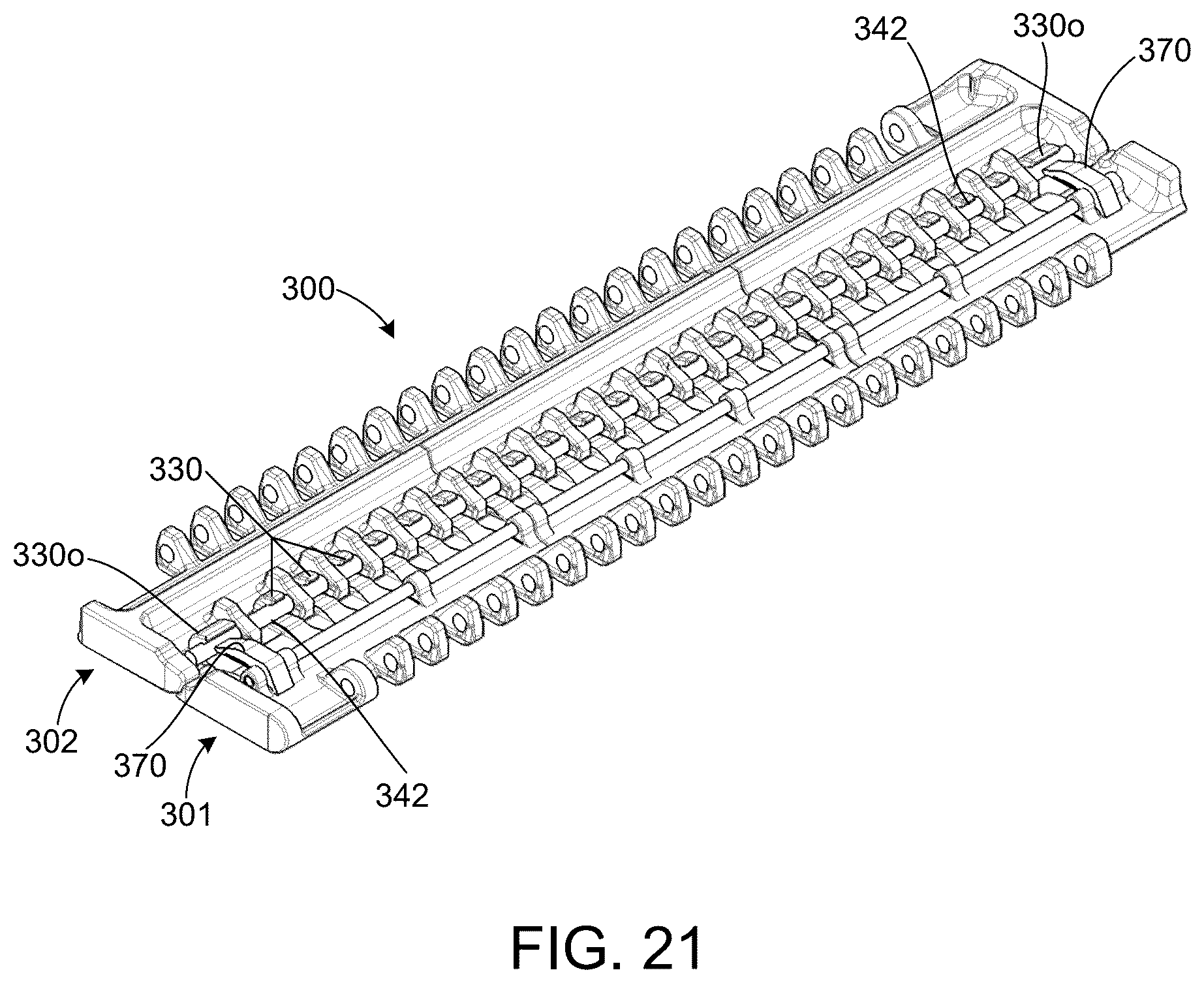 Patent US12410016 Figure 12 – Modular conveyor belt with dedicated access assembly