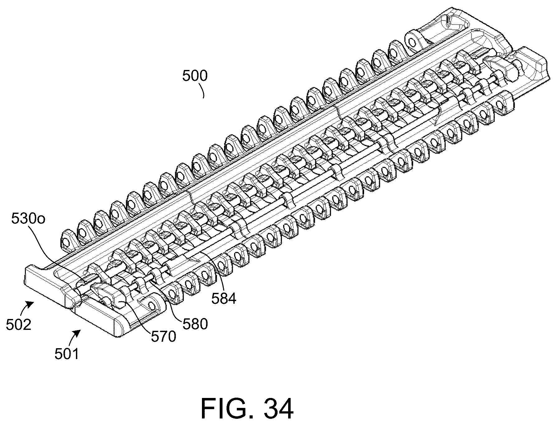 Patent US12410016 Figure 19 – Modular conveyor belt with dedicated access assembly