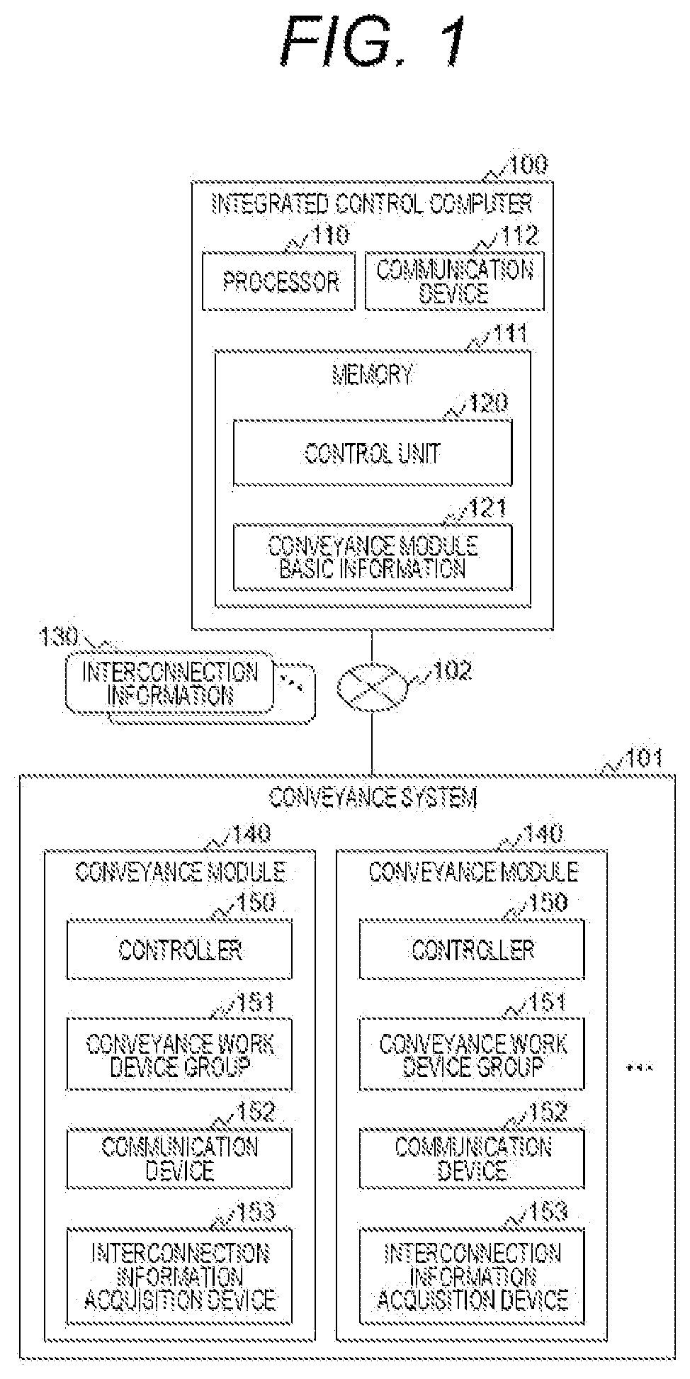 Patent US12410017 Figure 1 – Computer system, computer, and method for controlling conveyance system