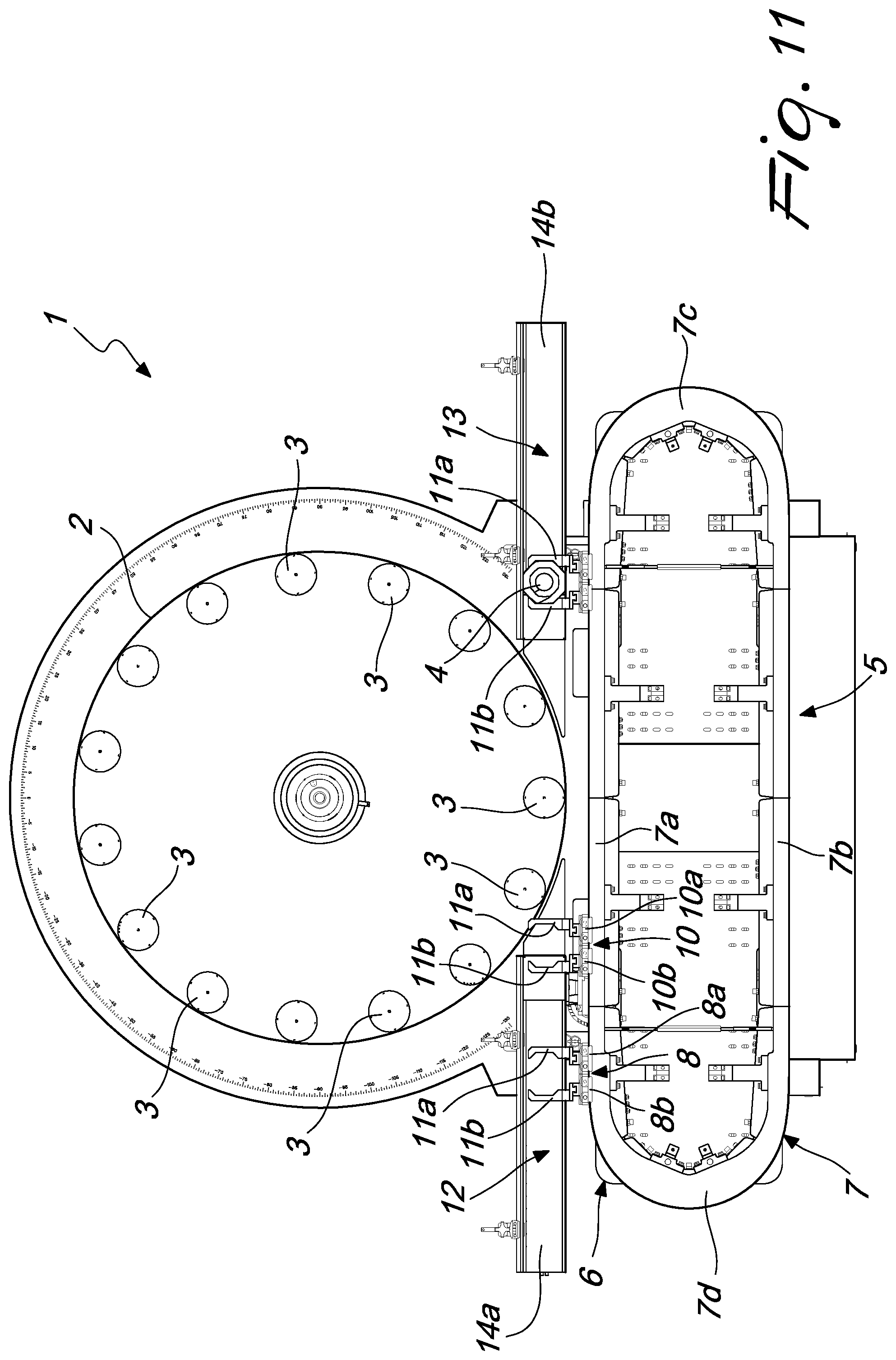 Patent US12410018 Figure 11 – Carousel machine for processing containers