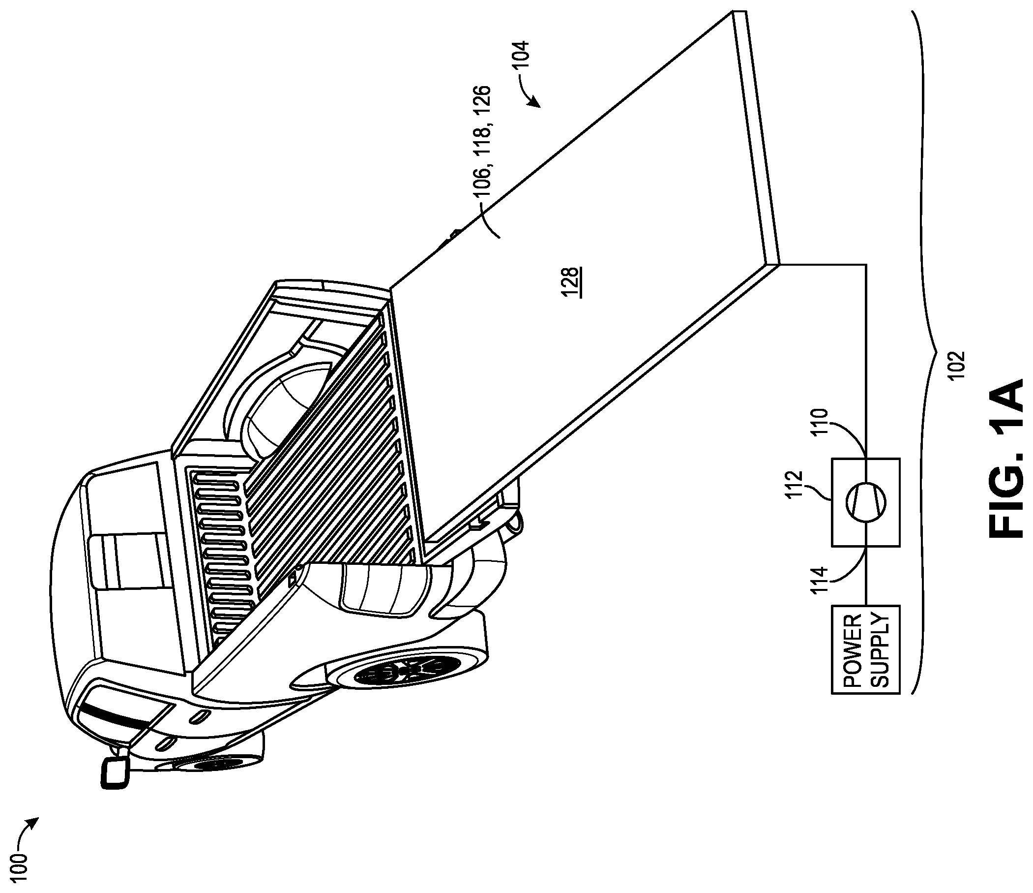 Patent US12410021 Figure 1 – Deployable truck ramp with bladders