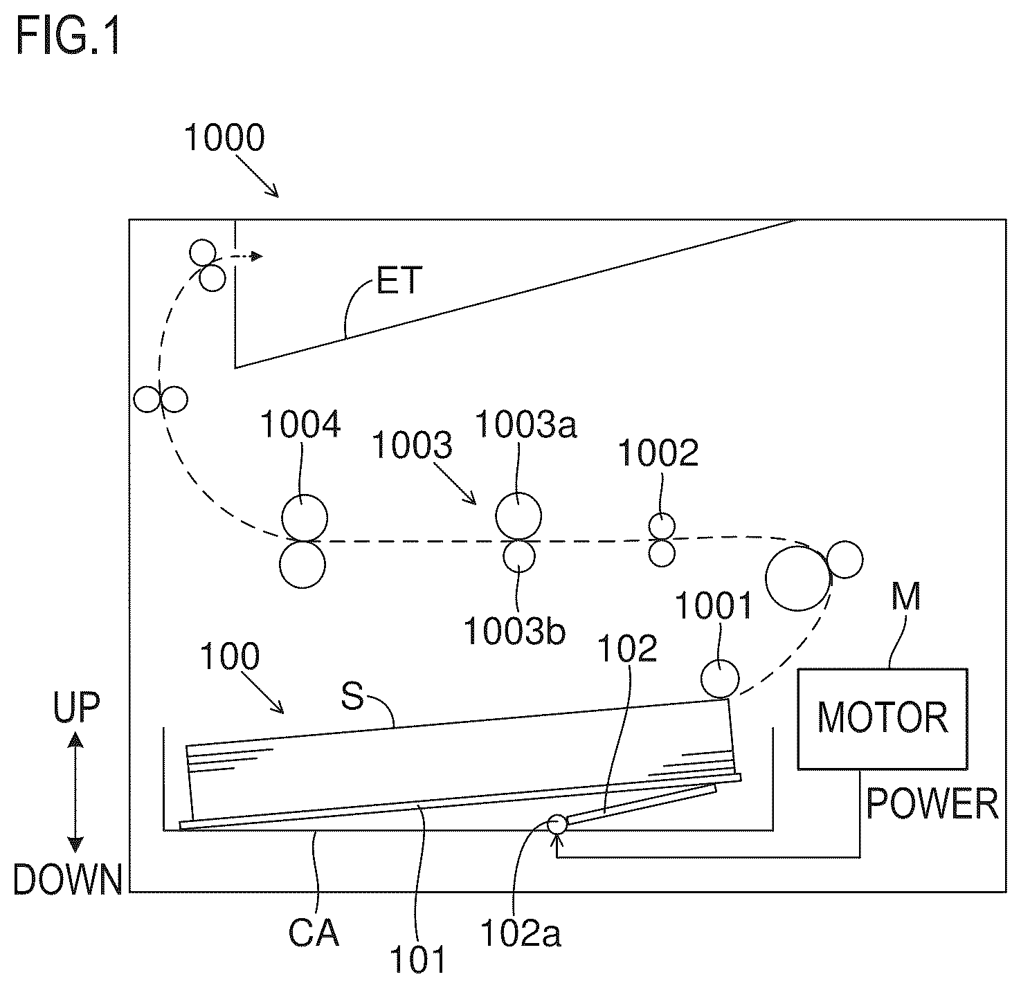 Patent US12410022 Figure 1 – Sheet storage device and image forming apparatus including same