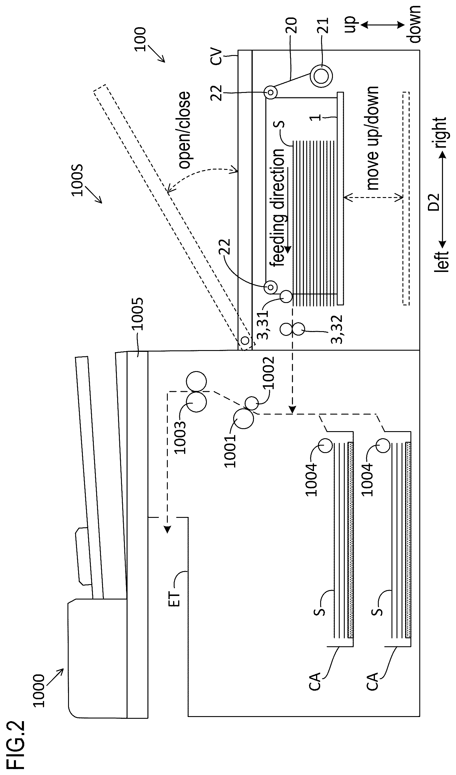 Patent US12410025 Figure 2 – Sheet storage device and image formation system including same