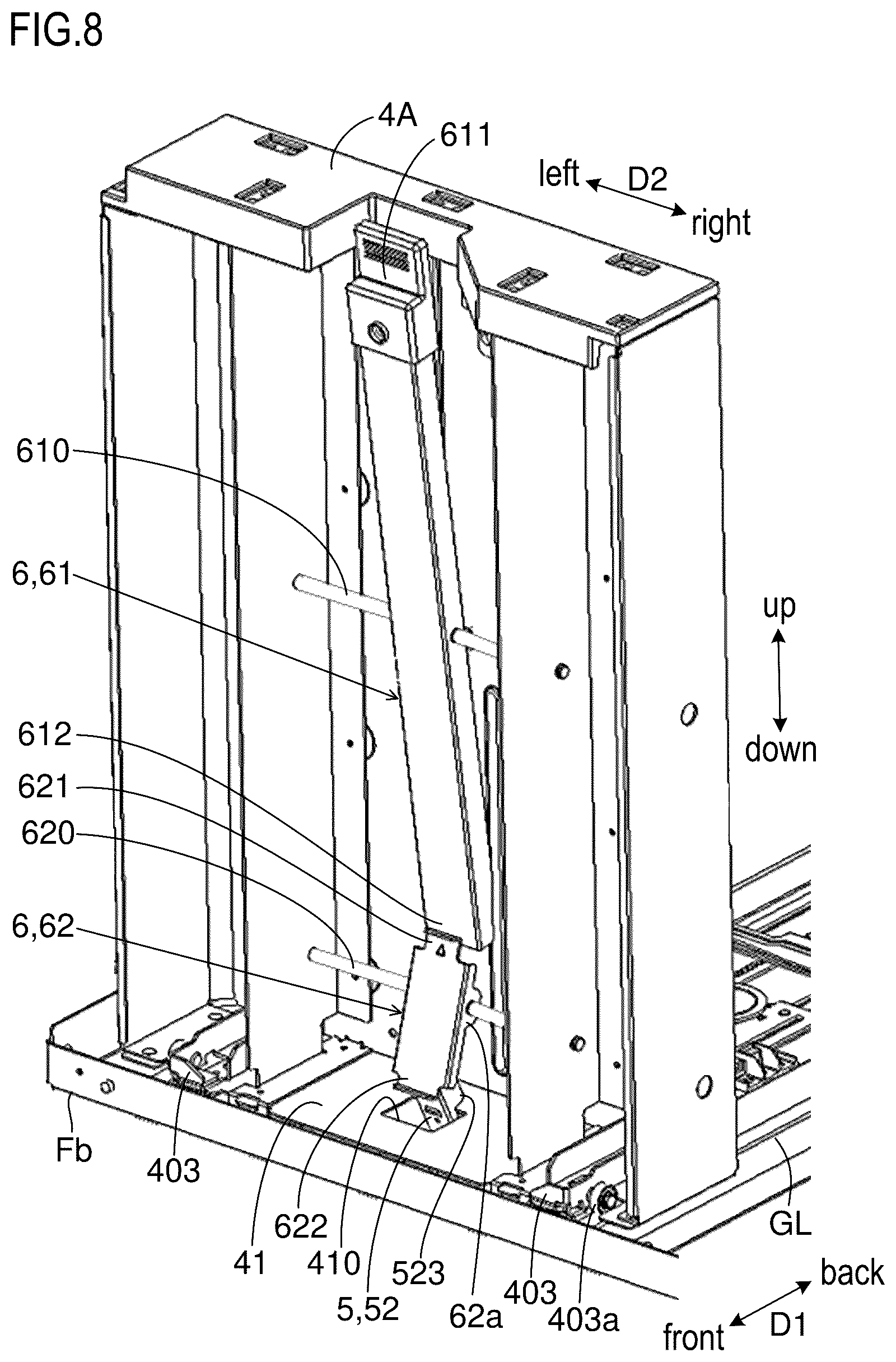 Patent US12410025 Figure 8 – Sheet storage device and image formation system including same