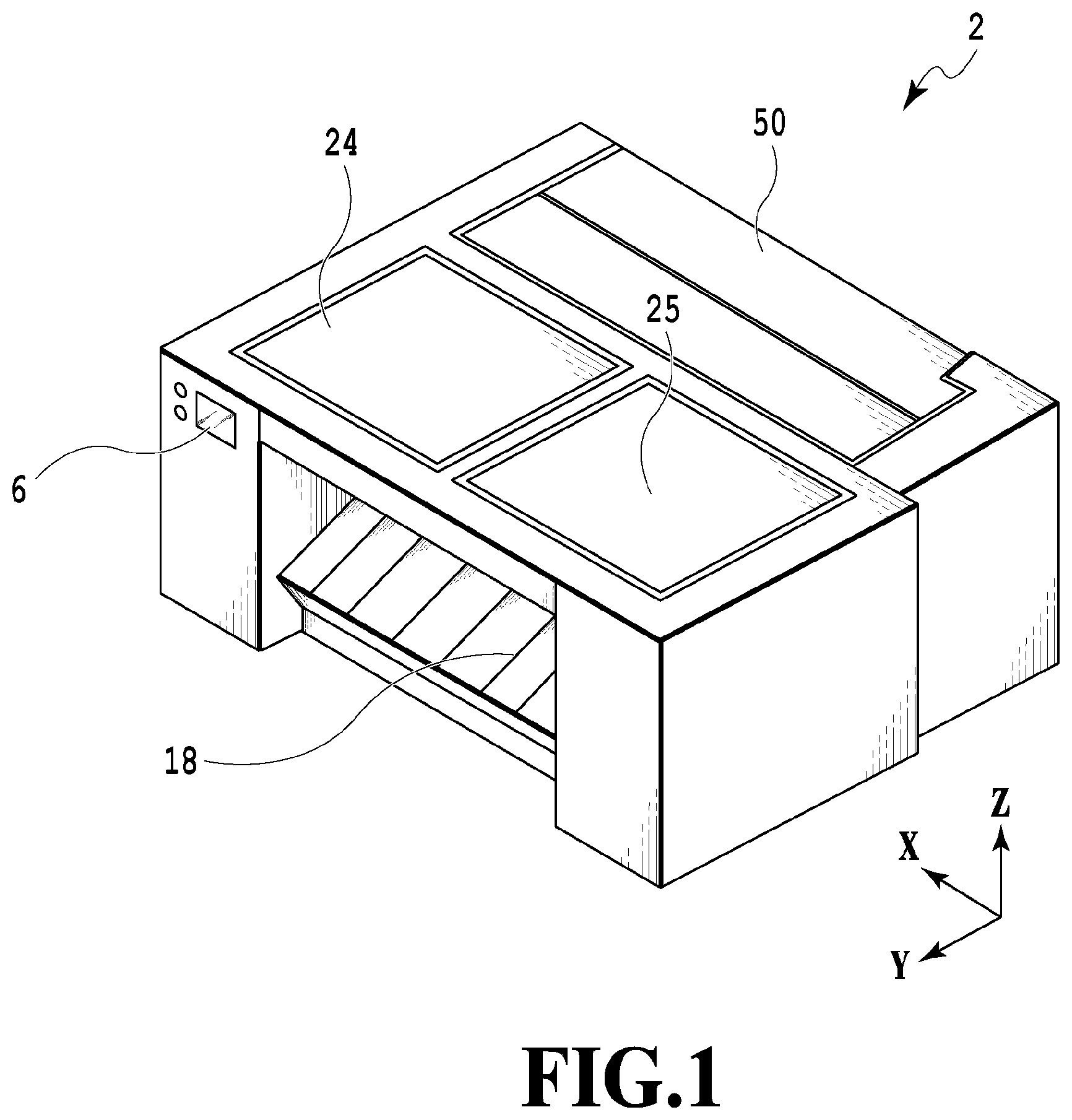 Patent US12410027 Figure 1 – Printing apparatus and roll holding device