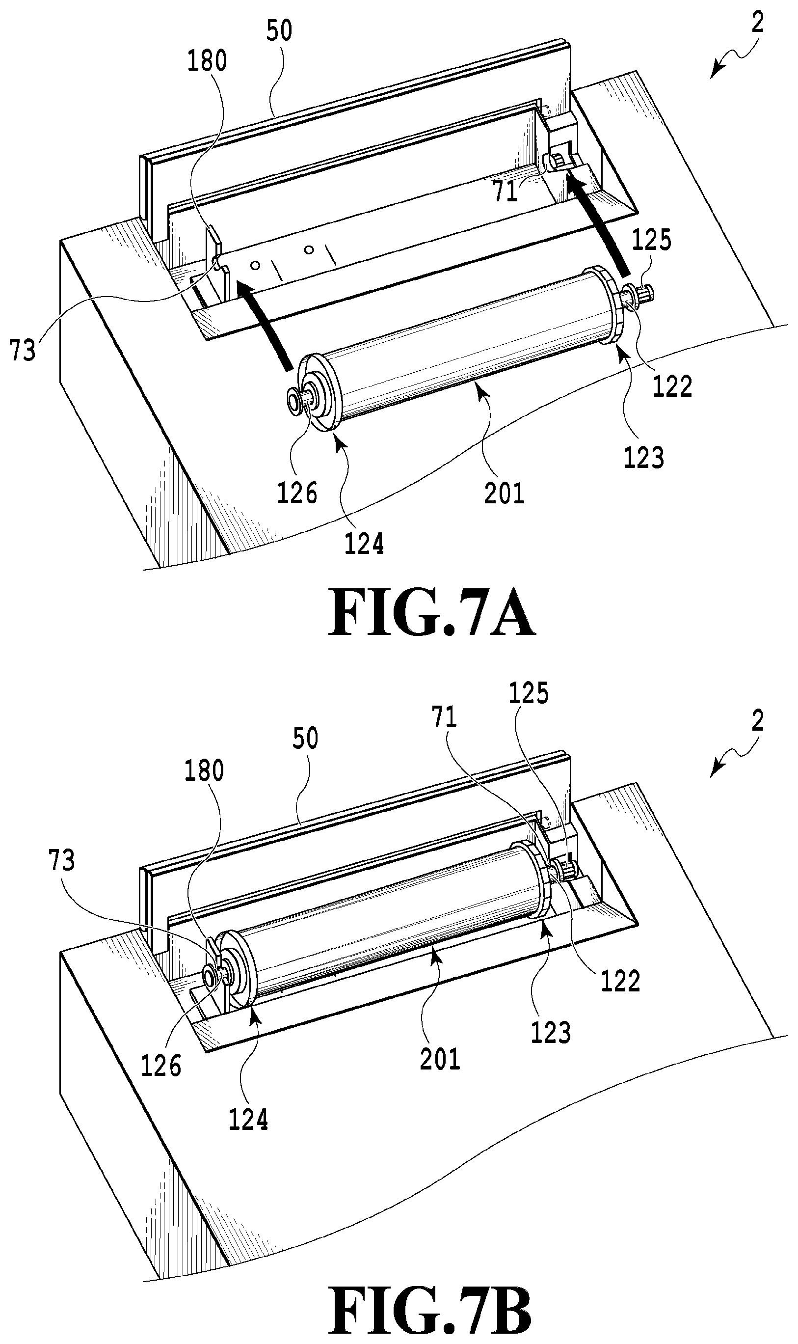 Patent US12410027 Figure 7 – Printing apparatus and roll holding device