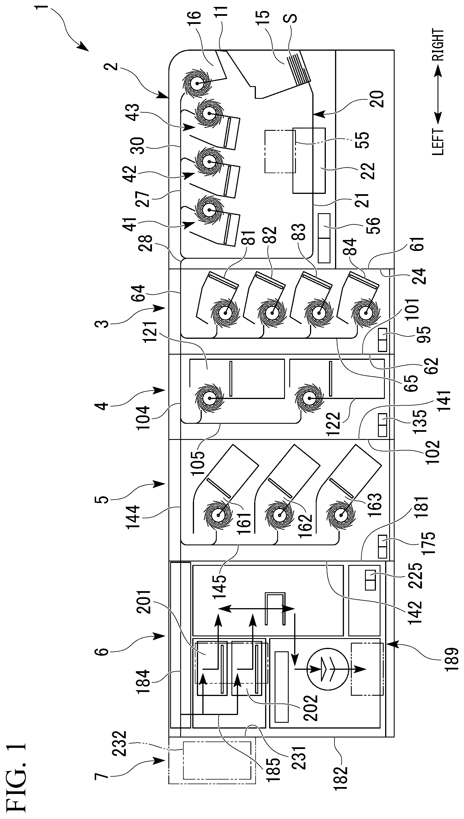 Patent US12410029 Figure 1 – Sheet paper processing device