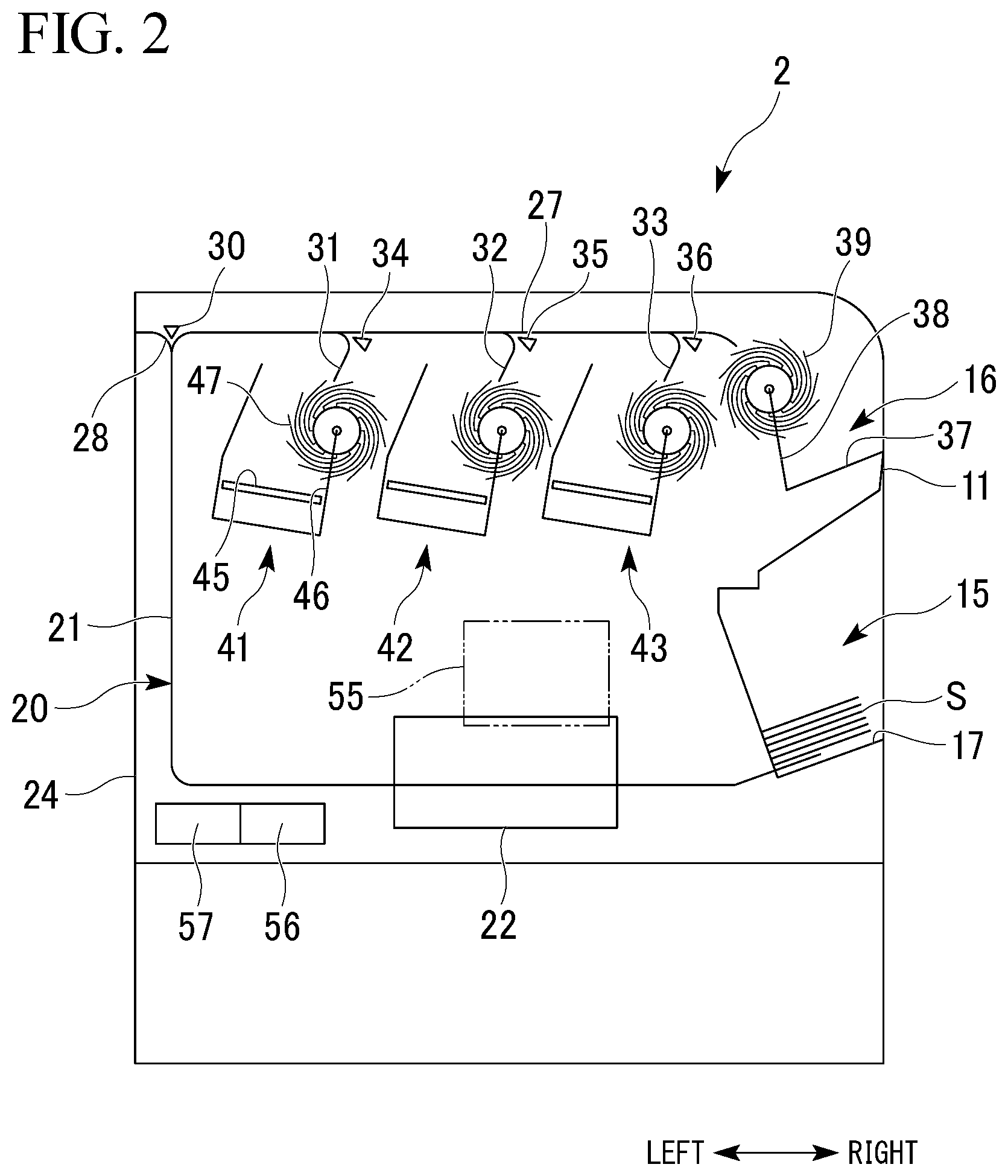 Patent US12410029 Figure 2 – Sheet paper processing device