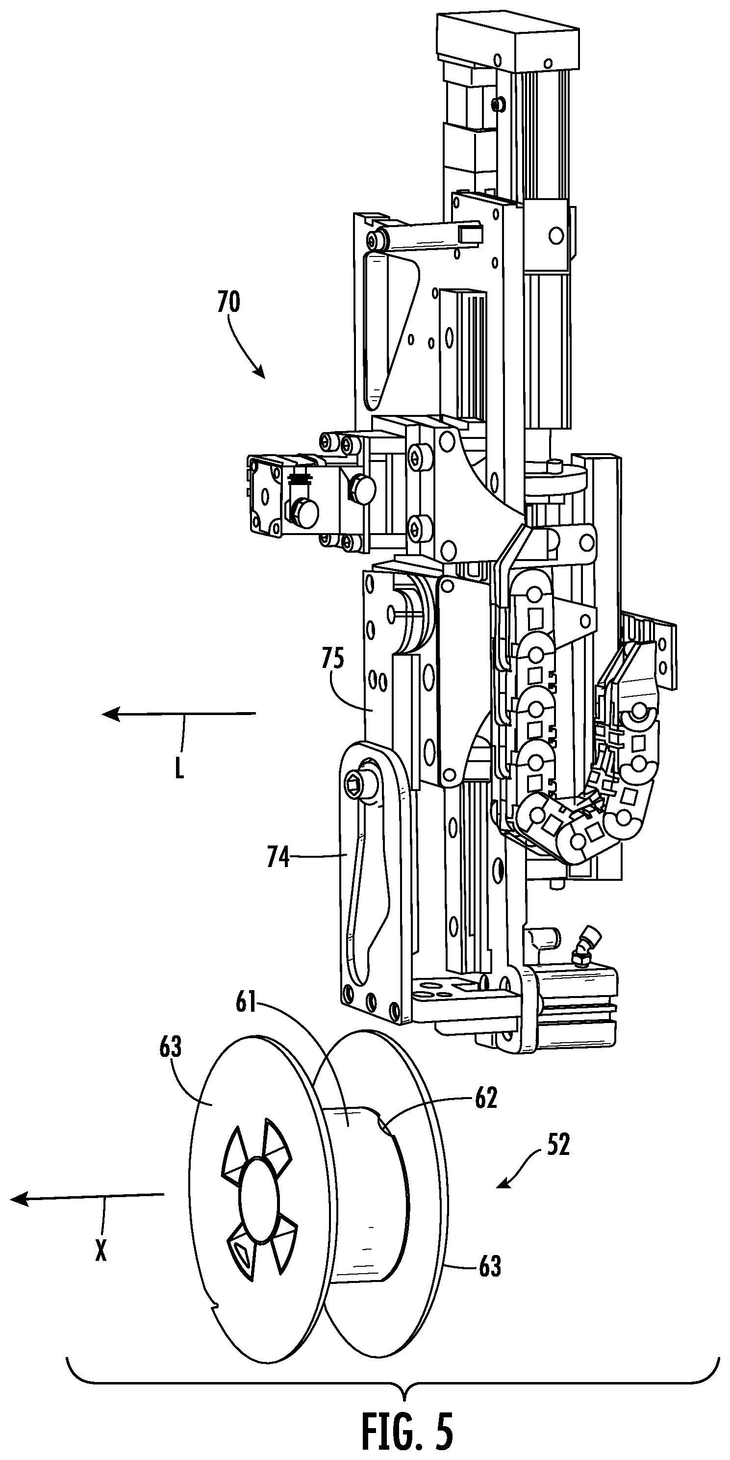 Patent US12410034 Figure 5 – Spool having flange with locking notch