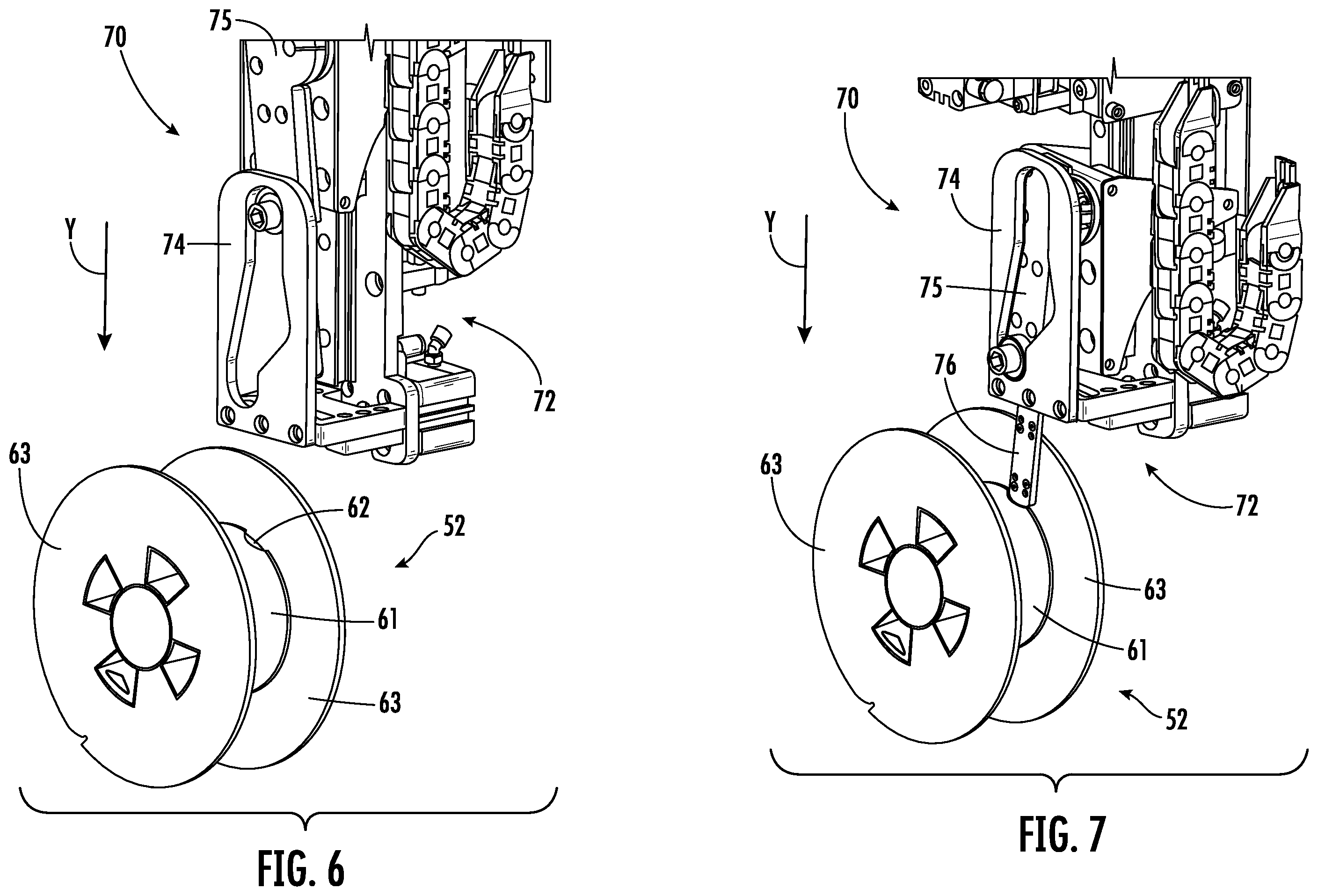 Patent US12410034 Figure 6 – Spool having flange with locking notch