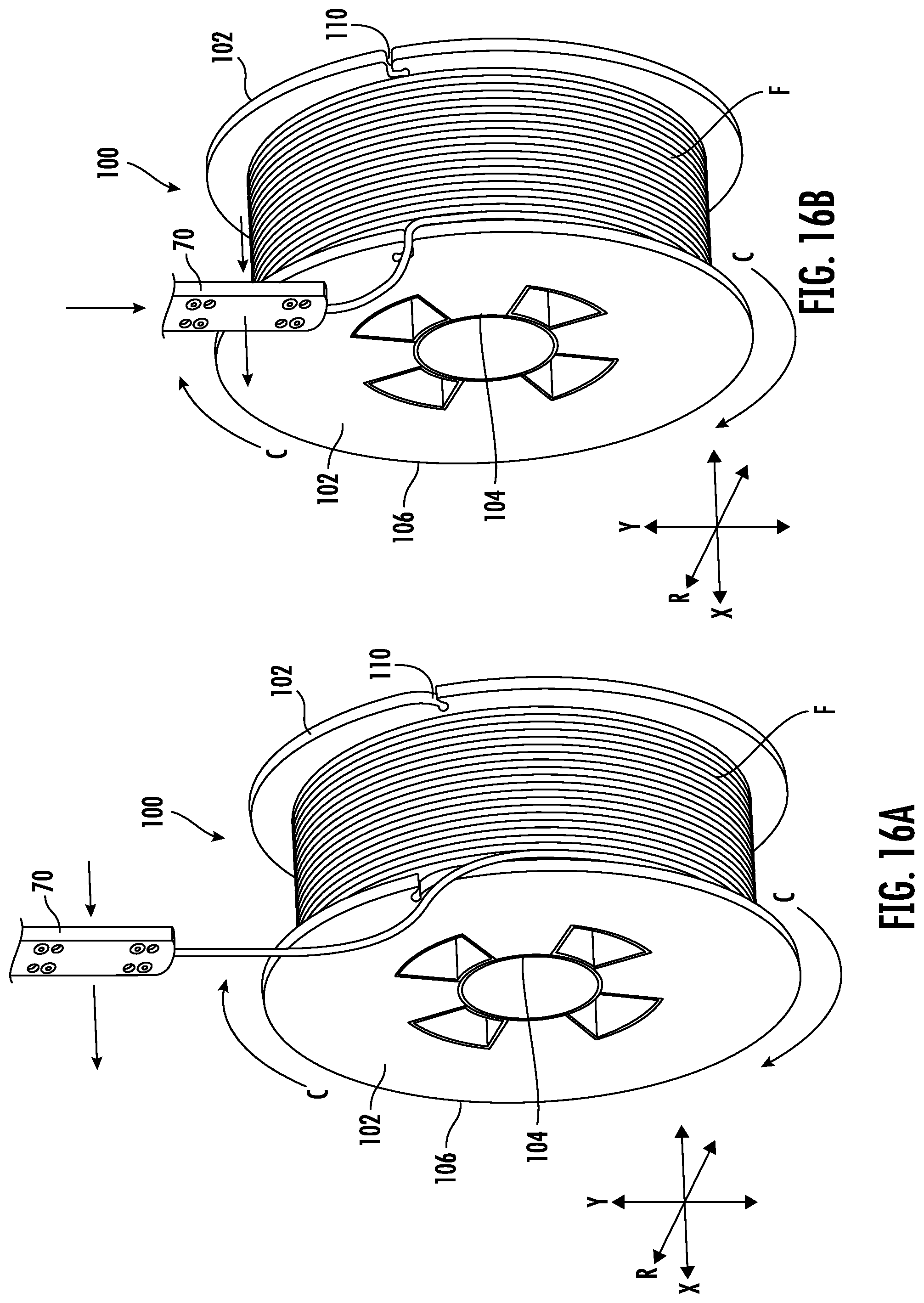 Patent US12410034 Figure 12 – Spool having flange with locking notch