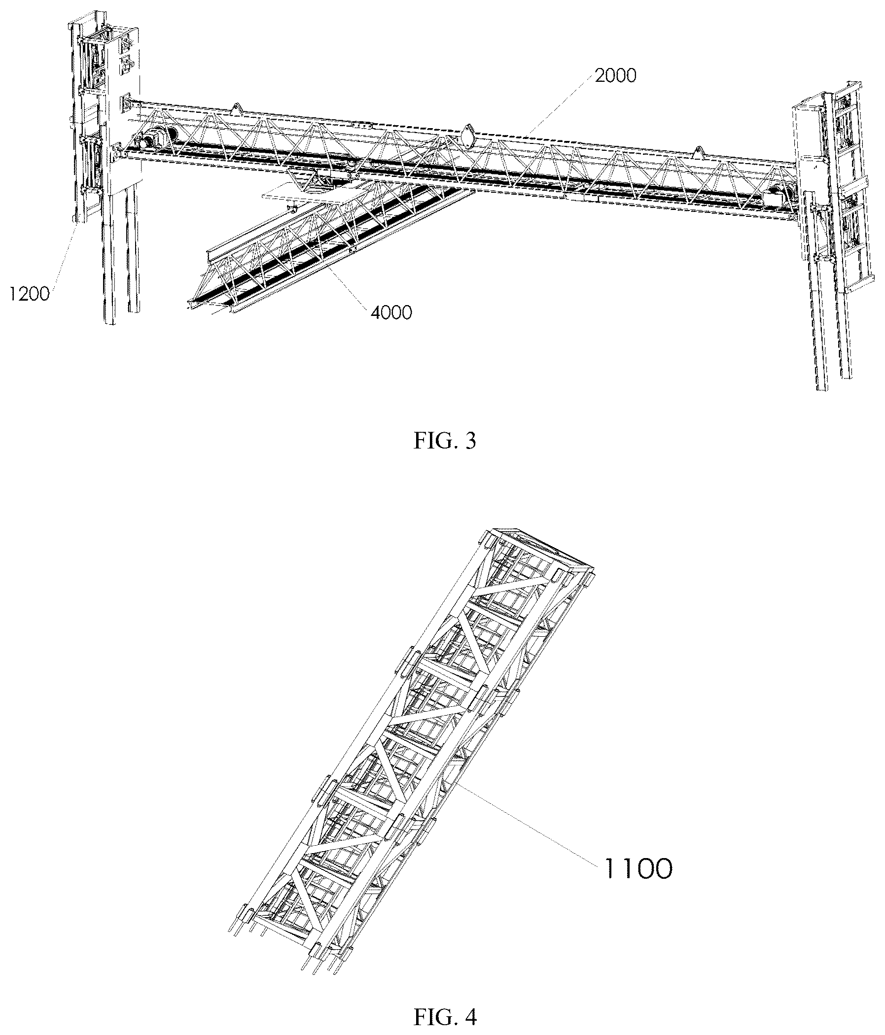 Patent US12410039 Figure 3 – Multi-tower linkage type aerial hoisting platform