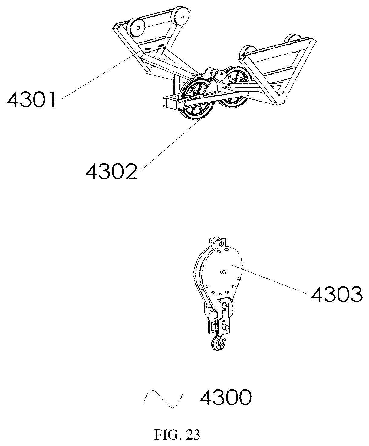 Patent US12410039 Figure 13 – Multi-tower linkage type aerial hoisting platform