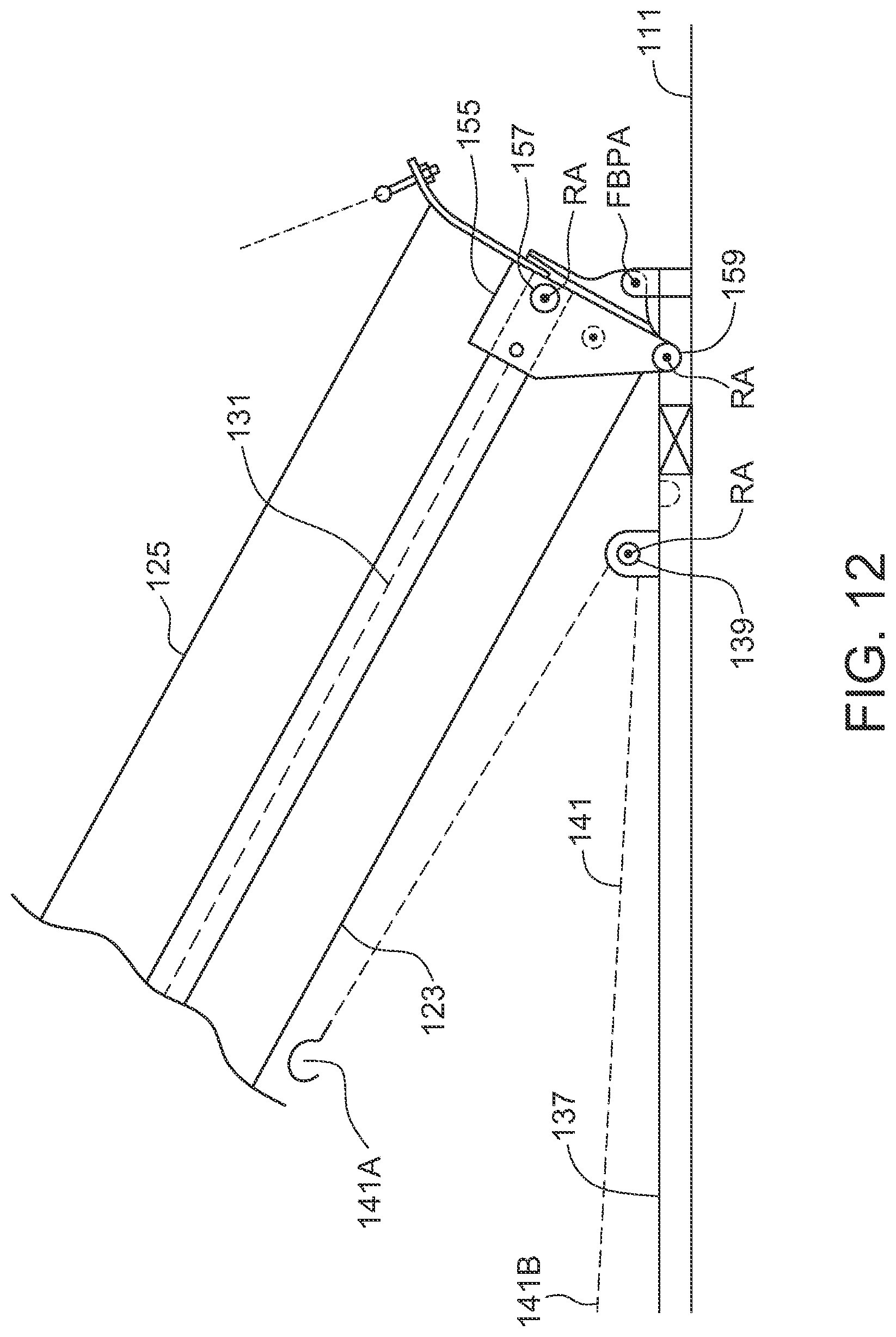 Patent US12410042 Figure 8 – Agricultural product lift for a transport vehicle