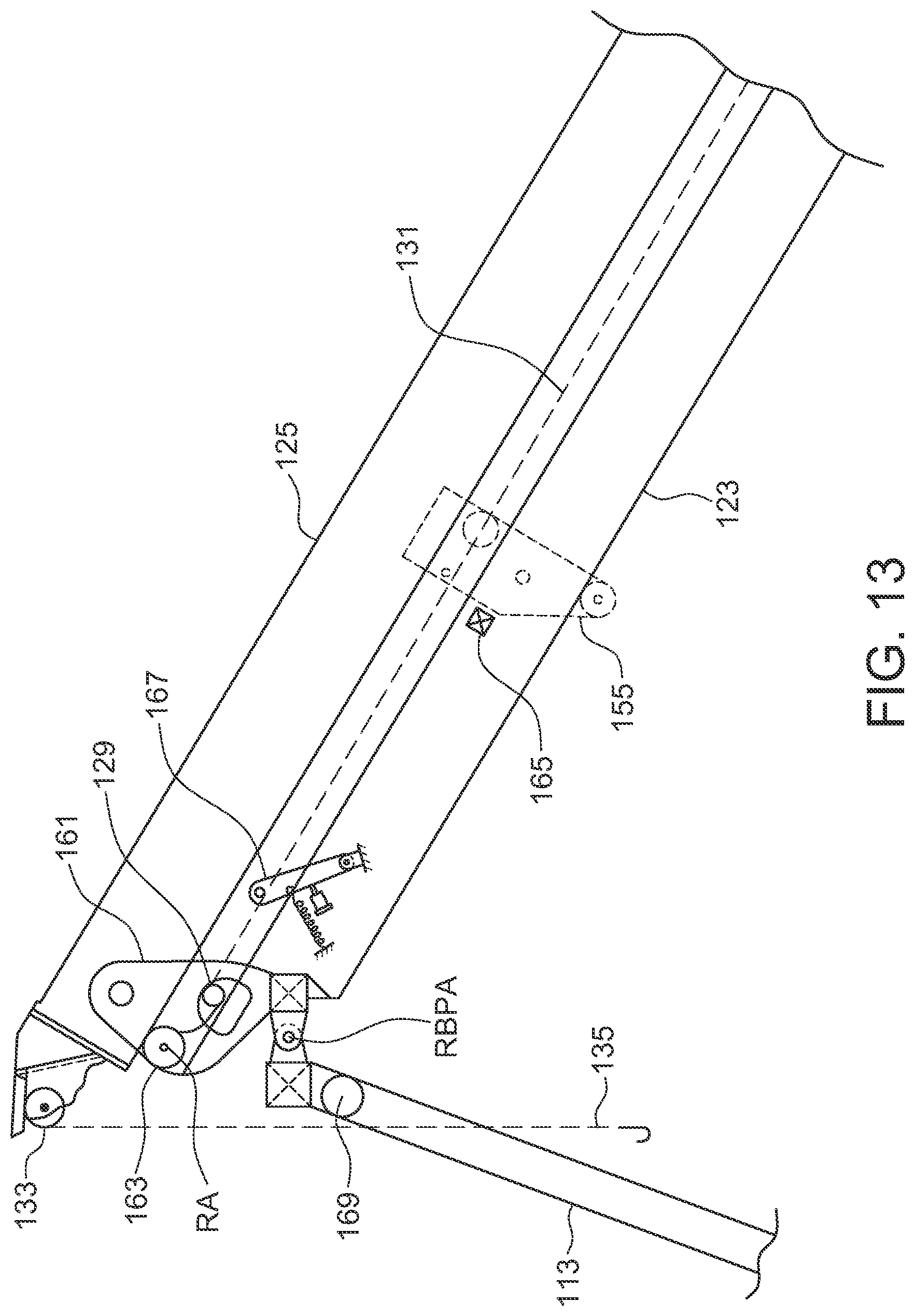 Patent US12410042 Figure 9 – Agricultural product lift for a transport vehicle