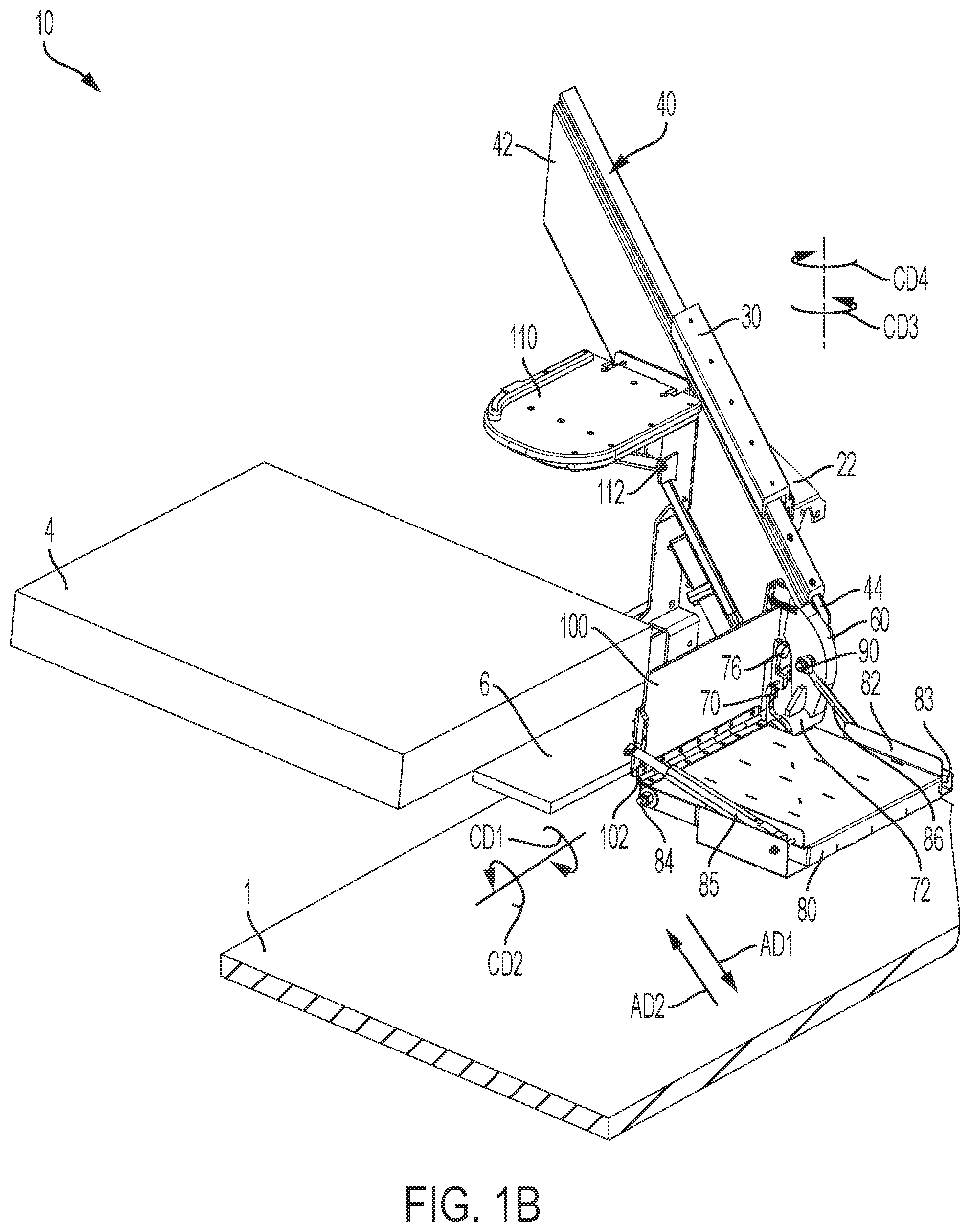 Patent US12410043 Figure 2 – Extendable platform lift assembly