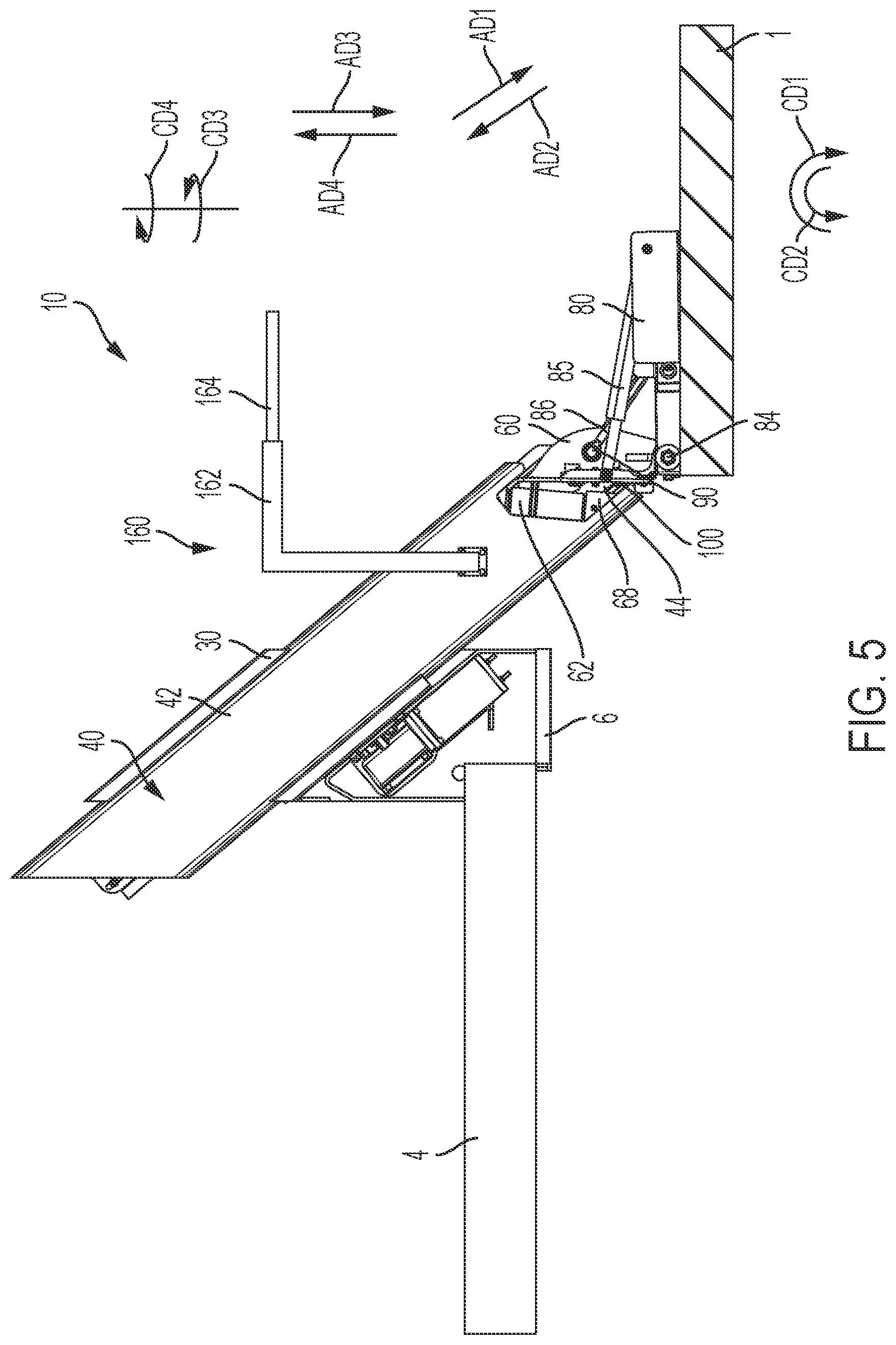 Patent US12410043 Figure 6 – Extendable platform lift assembly