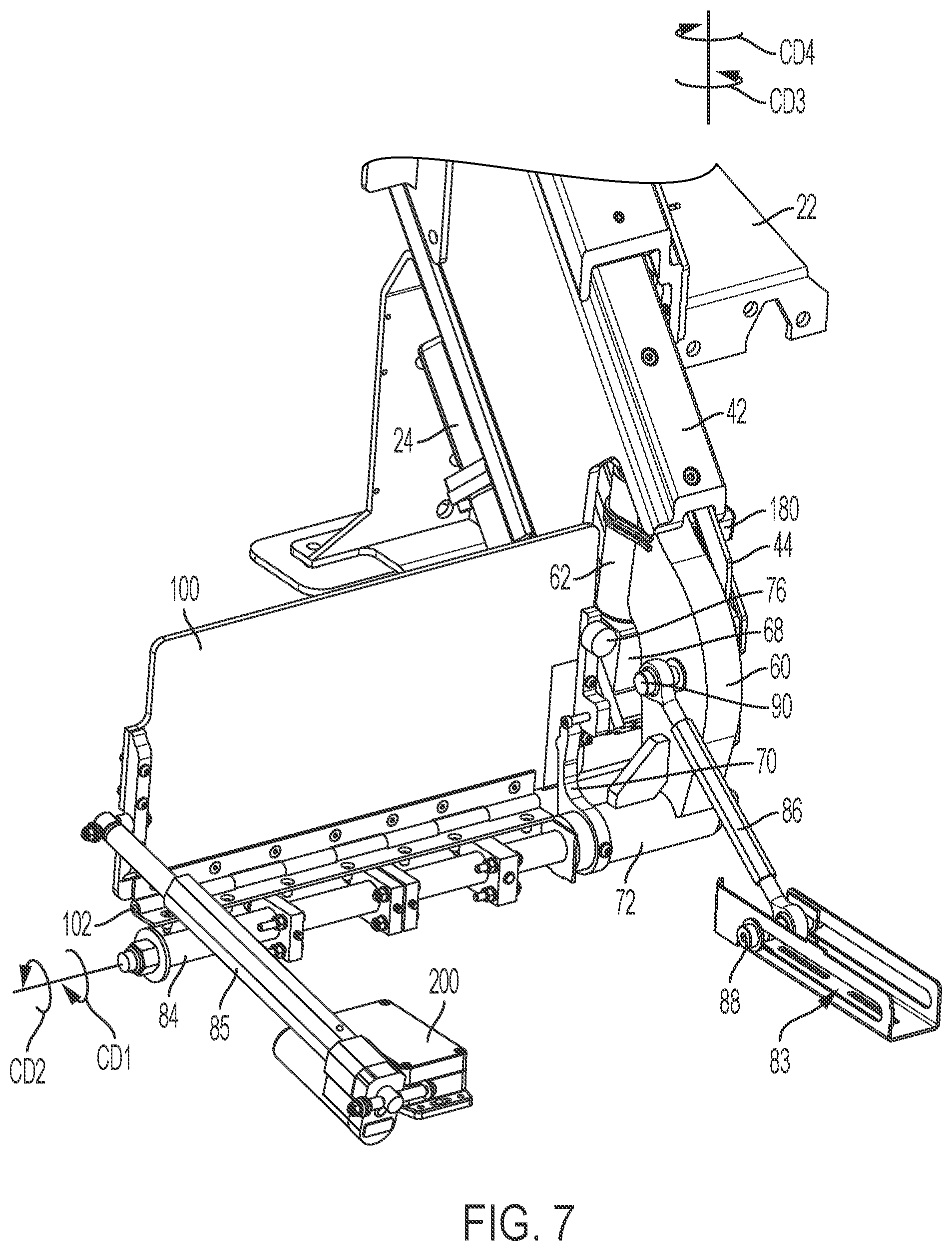 Patent US12410043 Figure 8 – Extendable platform lift assembly