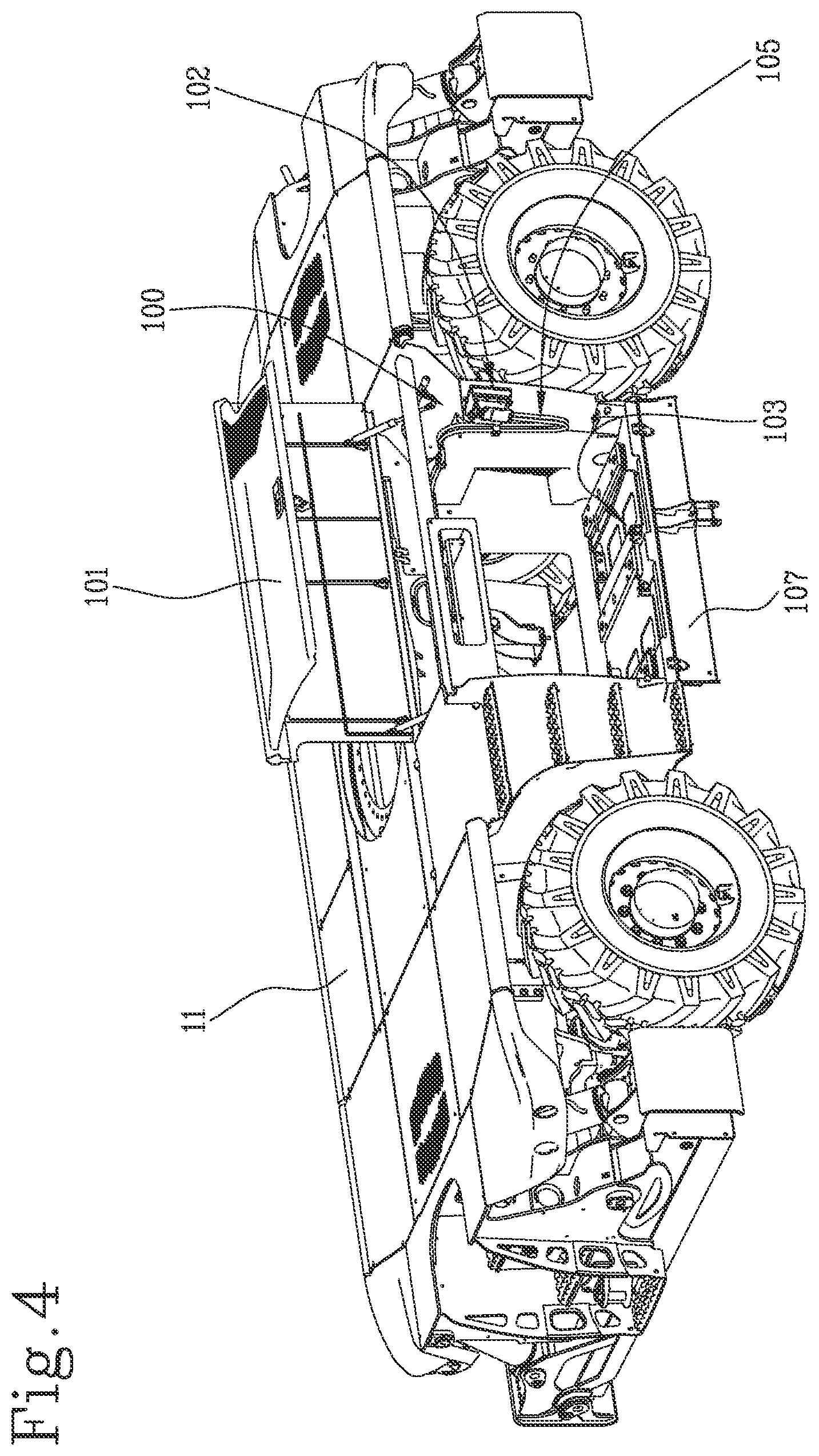 Patent US12410044 Figure 4 – Telehandler with convertible propulsion
