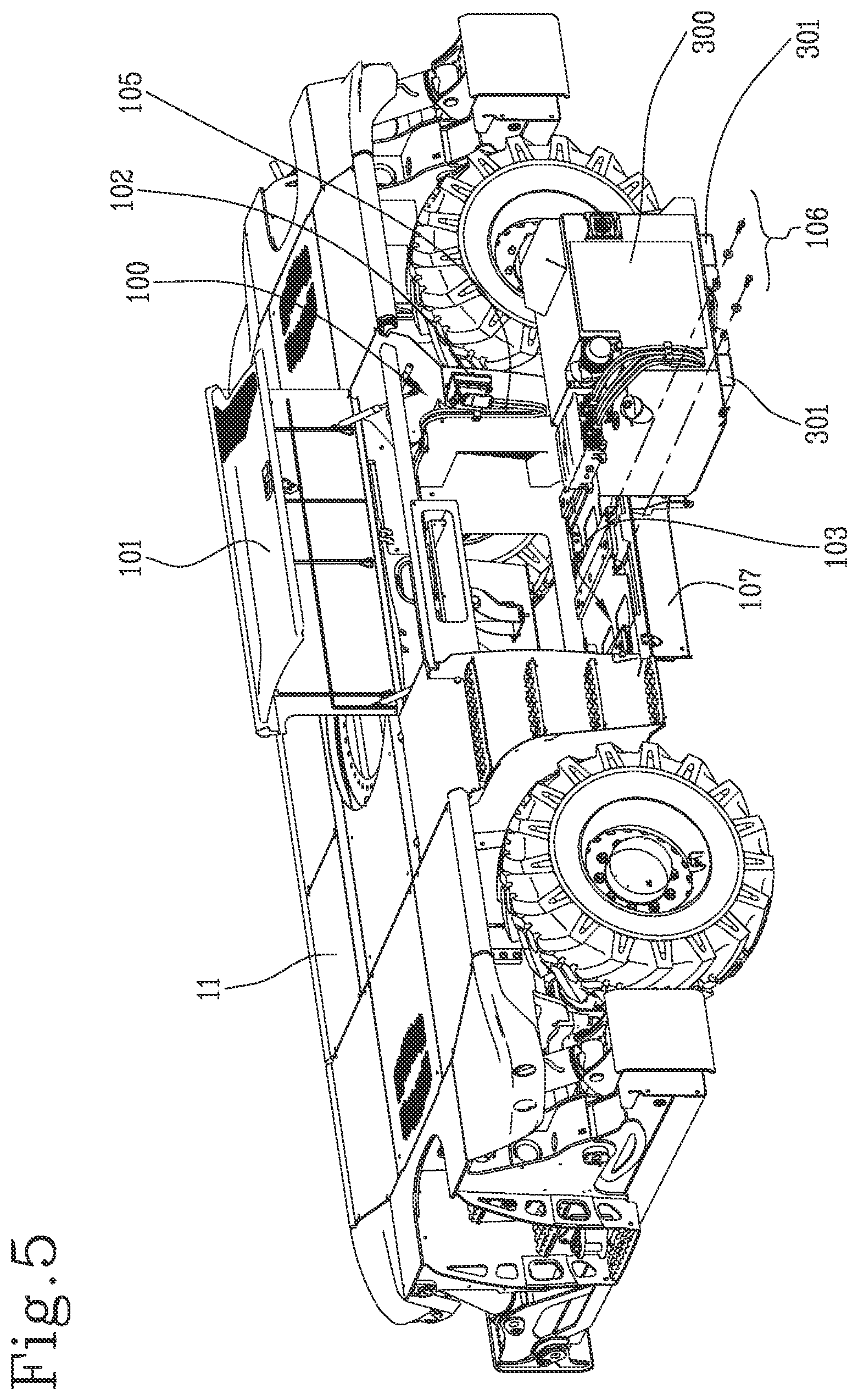 Patent US12410044 Figure 5 – Telehandler with convertible propulsion