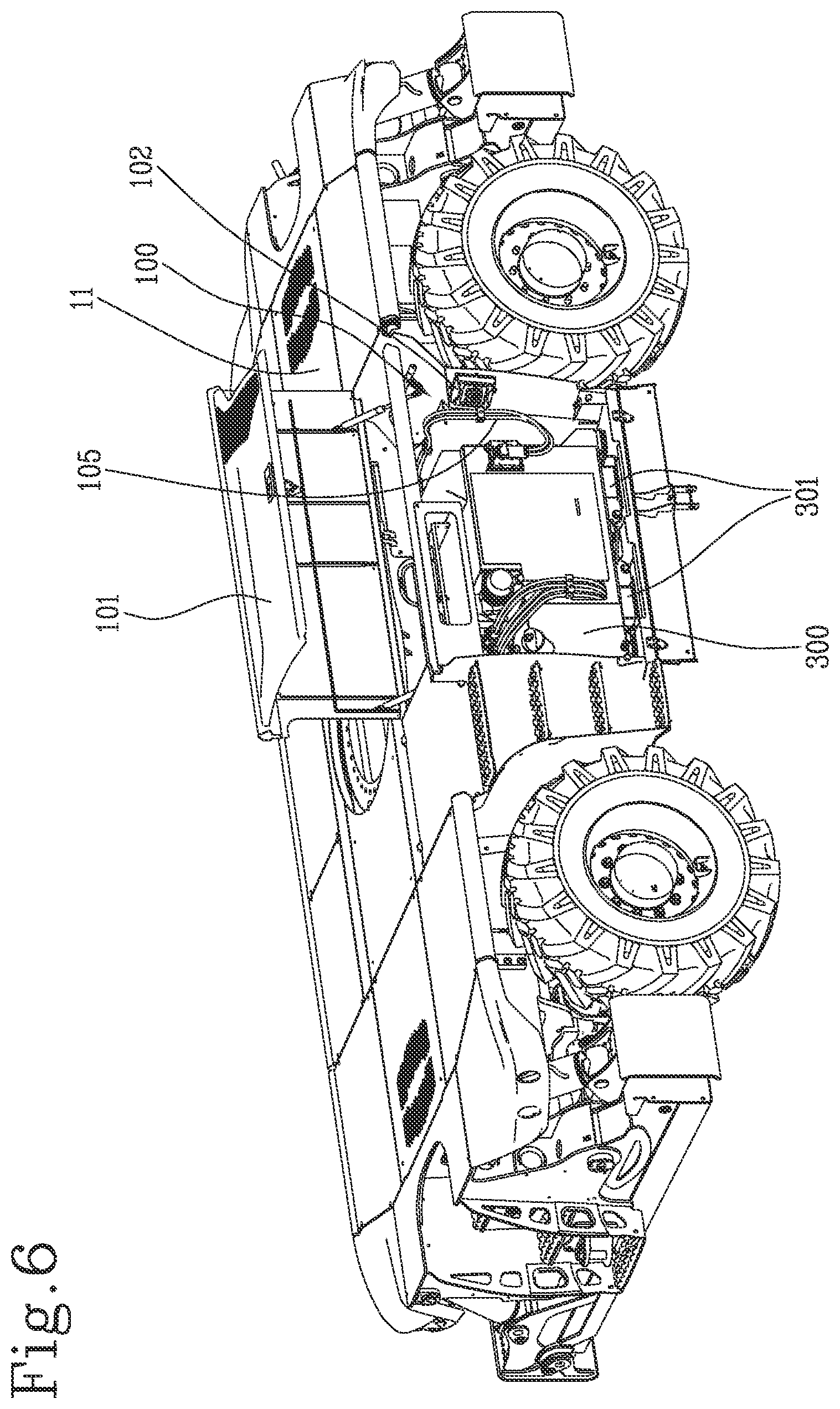 Patent US12410044 Figure 6 – Telehandler with convertible propulsion