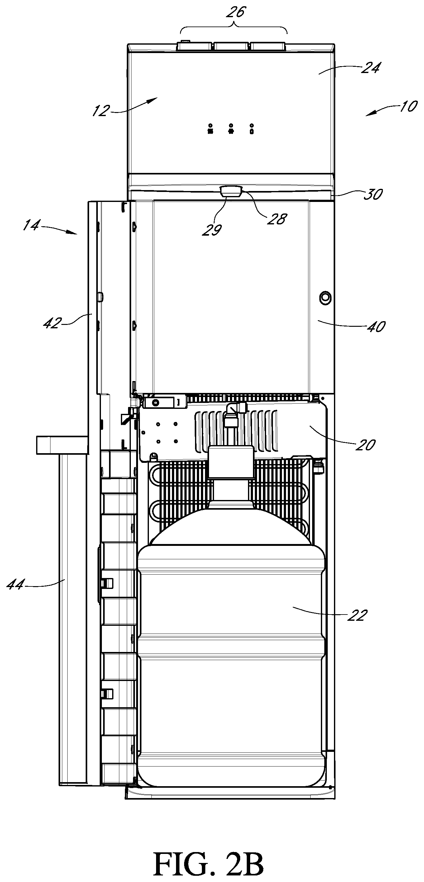 Patent US12410047 Figure 4 – Bottom load water dispenser with an elongated dispensing area